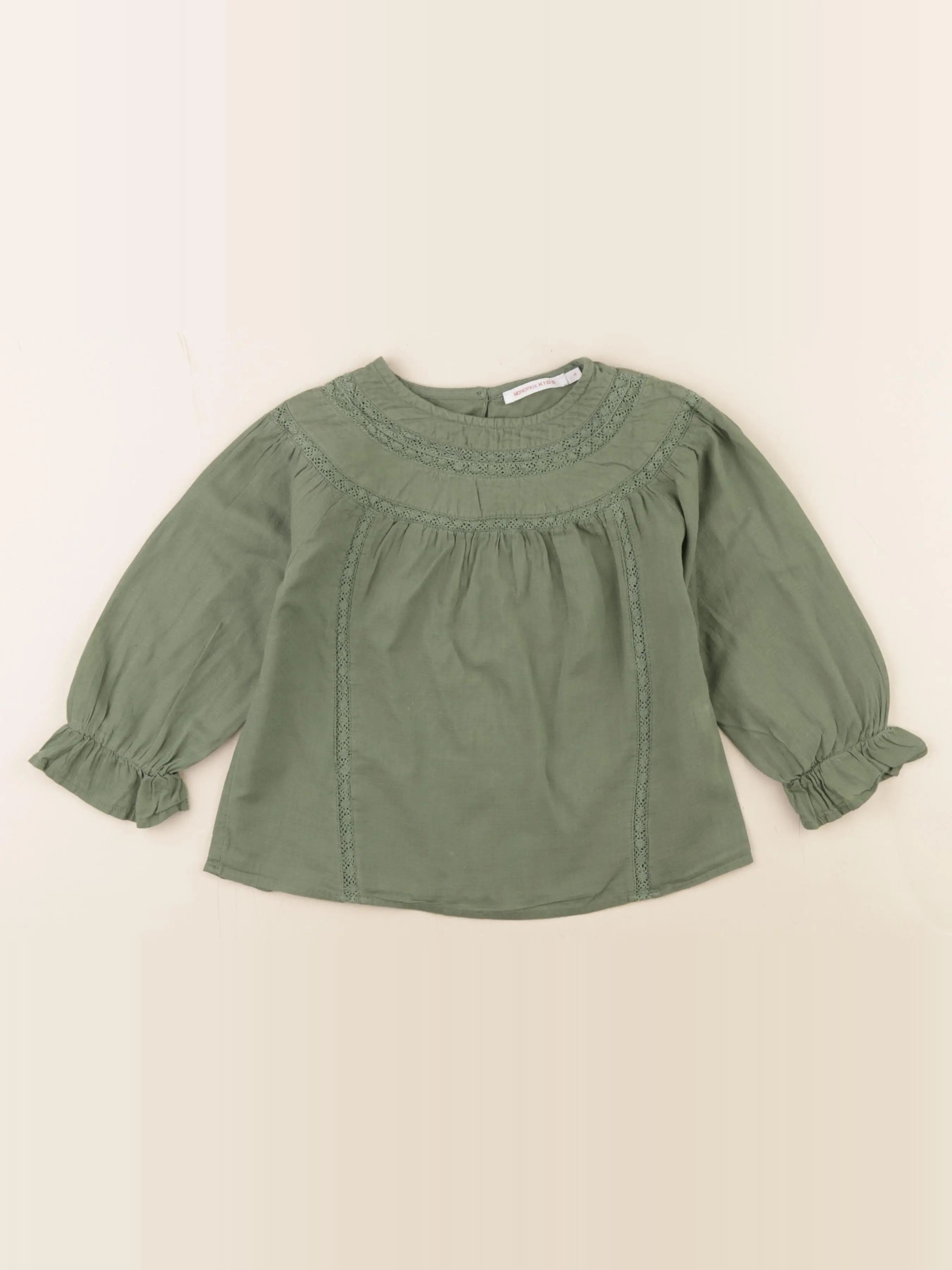 Monoprix - blouse vert - 4 ans
