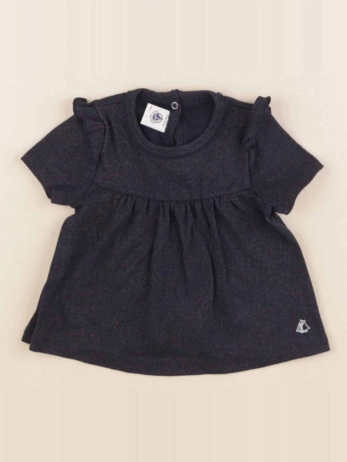 Petit Bateau - tee-shirt bleu, or - 12 mois