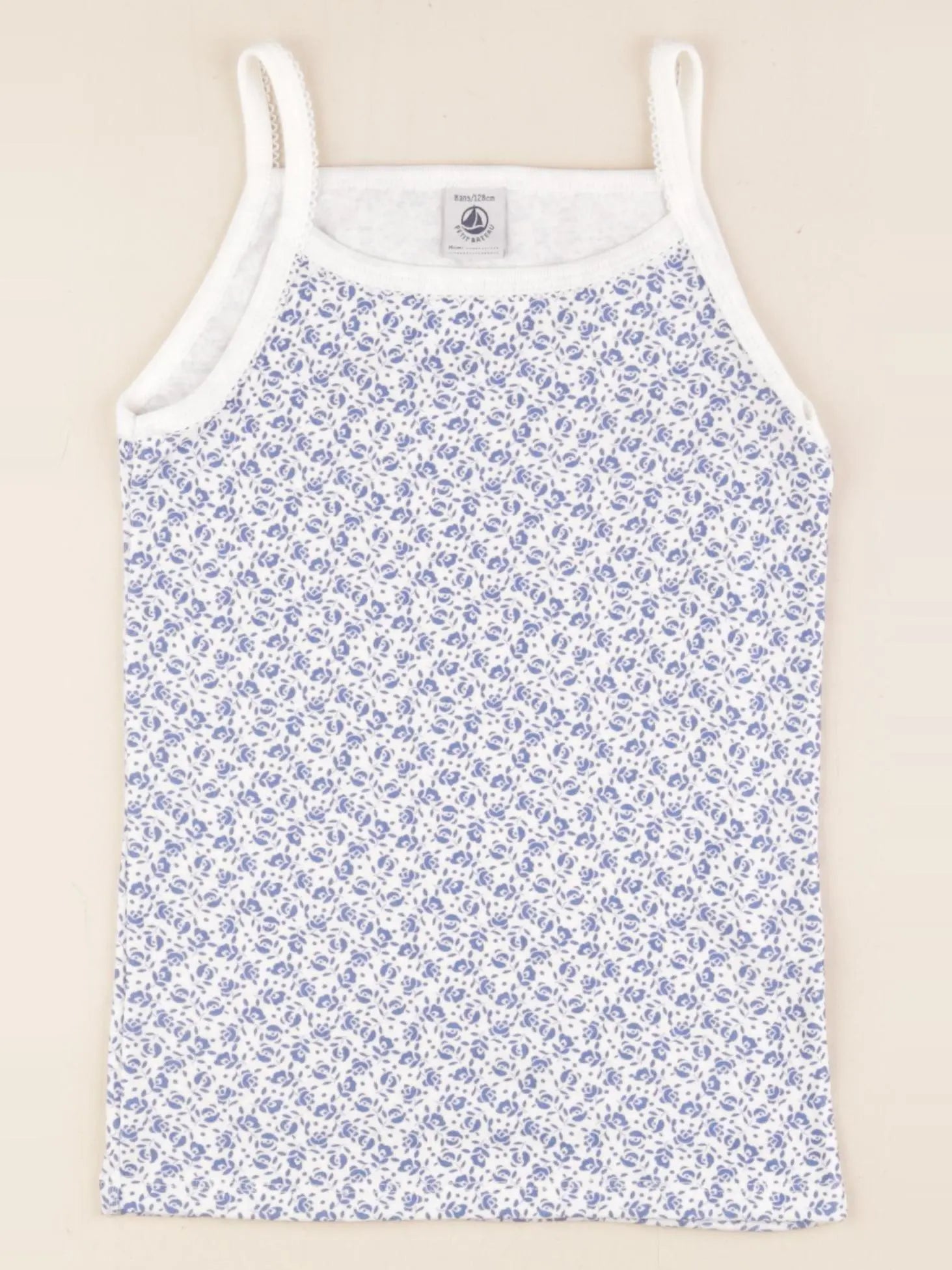 Petit Bateau - maillot de corps bleu, blanc - 8 ans