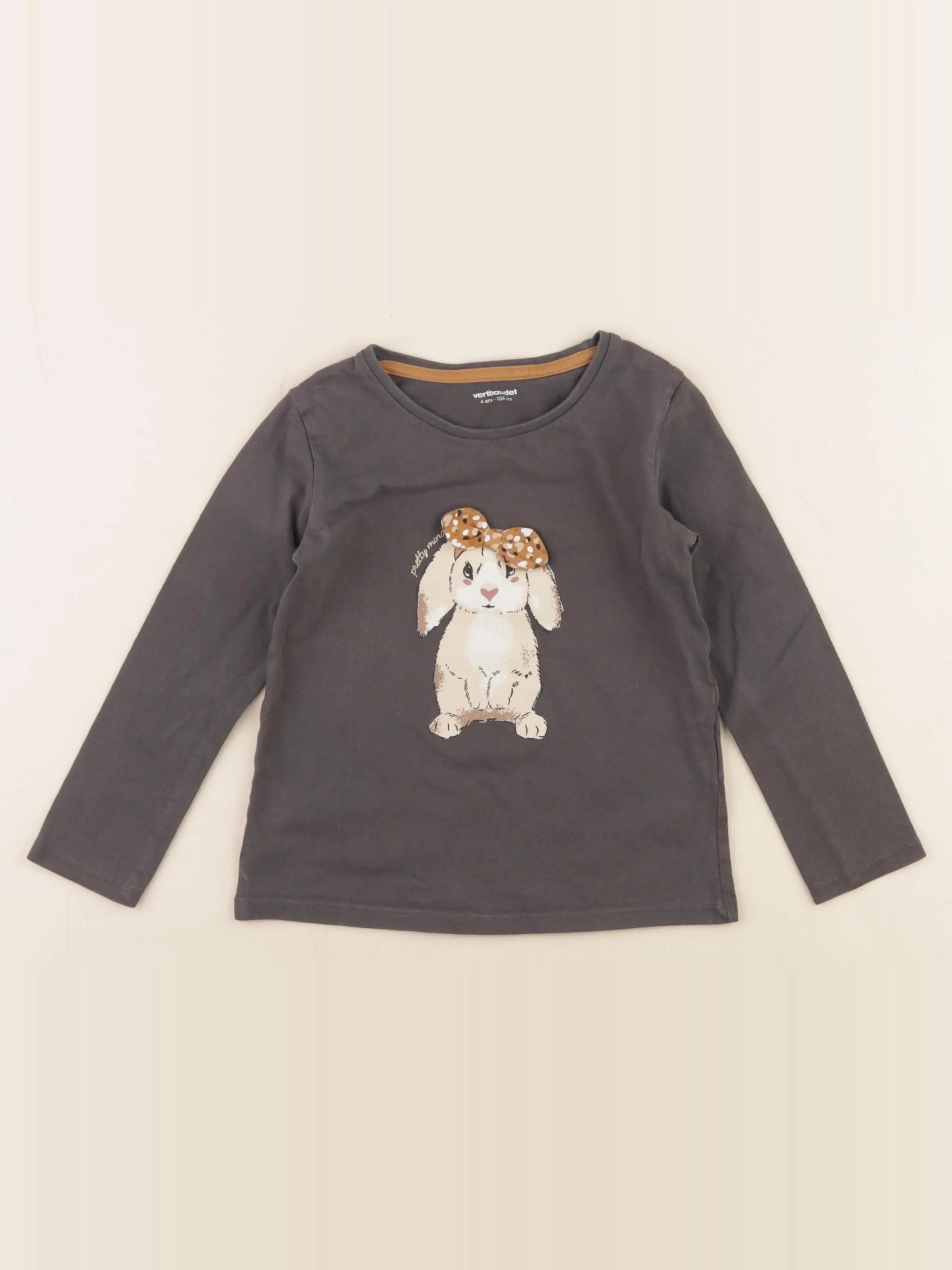 Vertbaudet - tee-shirt gris - 4 ans