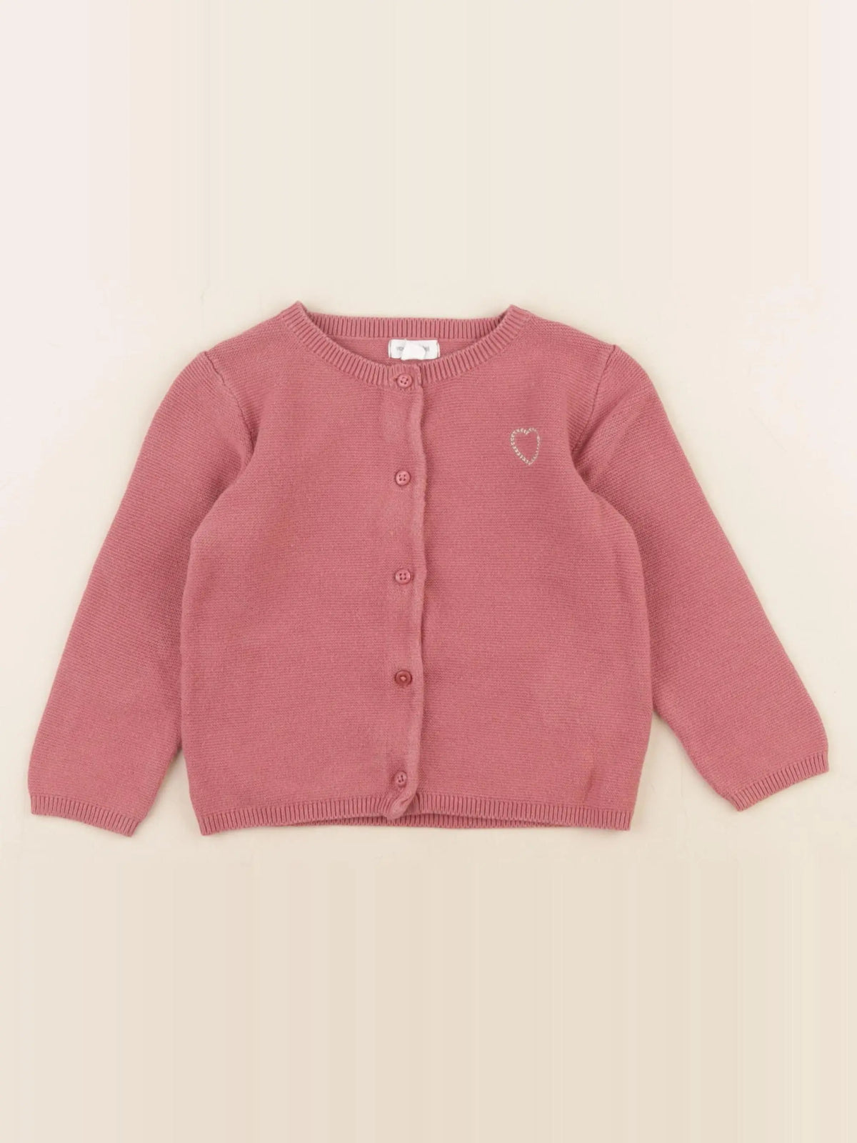 Vertbaudet - gilet rose, or - 18 mois