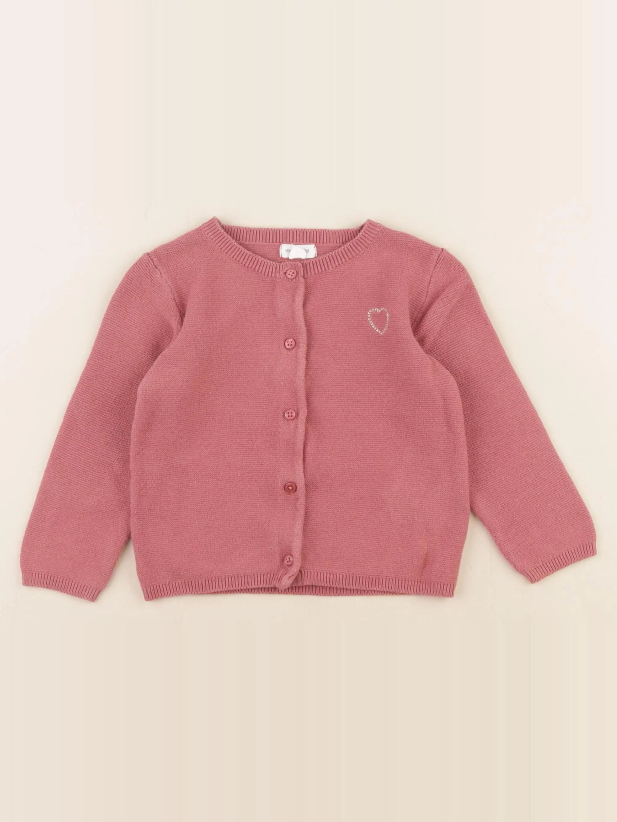 Vertbaudet - gilet rose, or - 18 mois