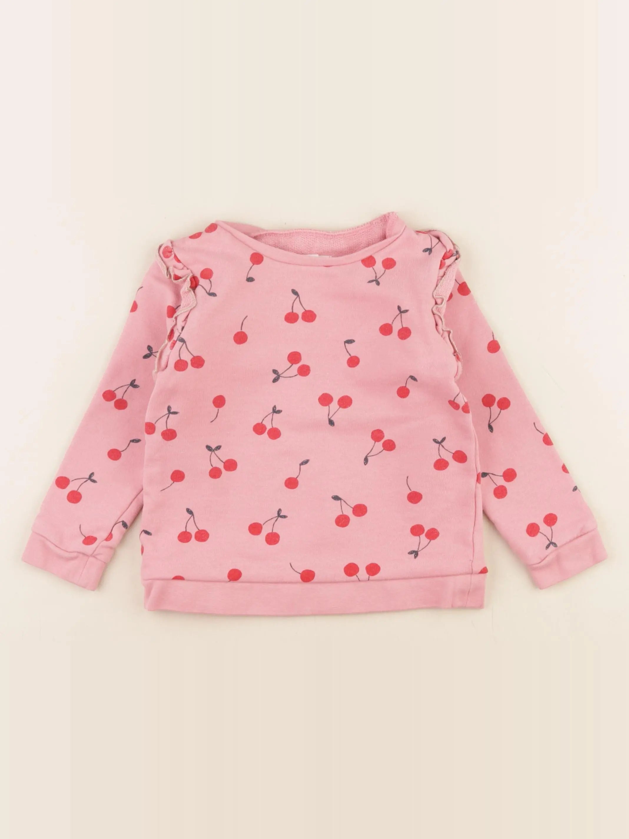 Vertbaudet - sweat rose, rouge - 3 ans