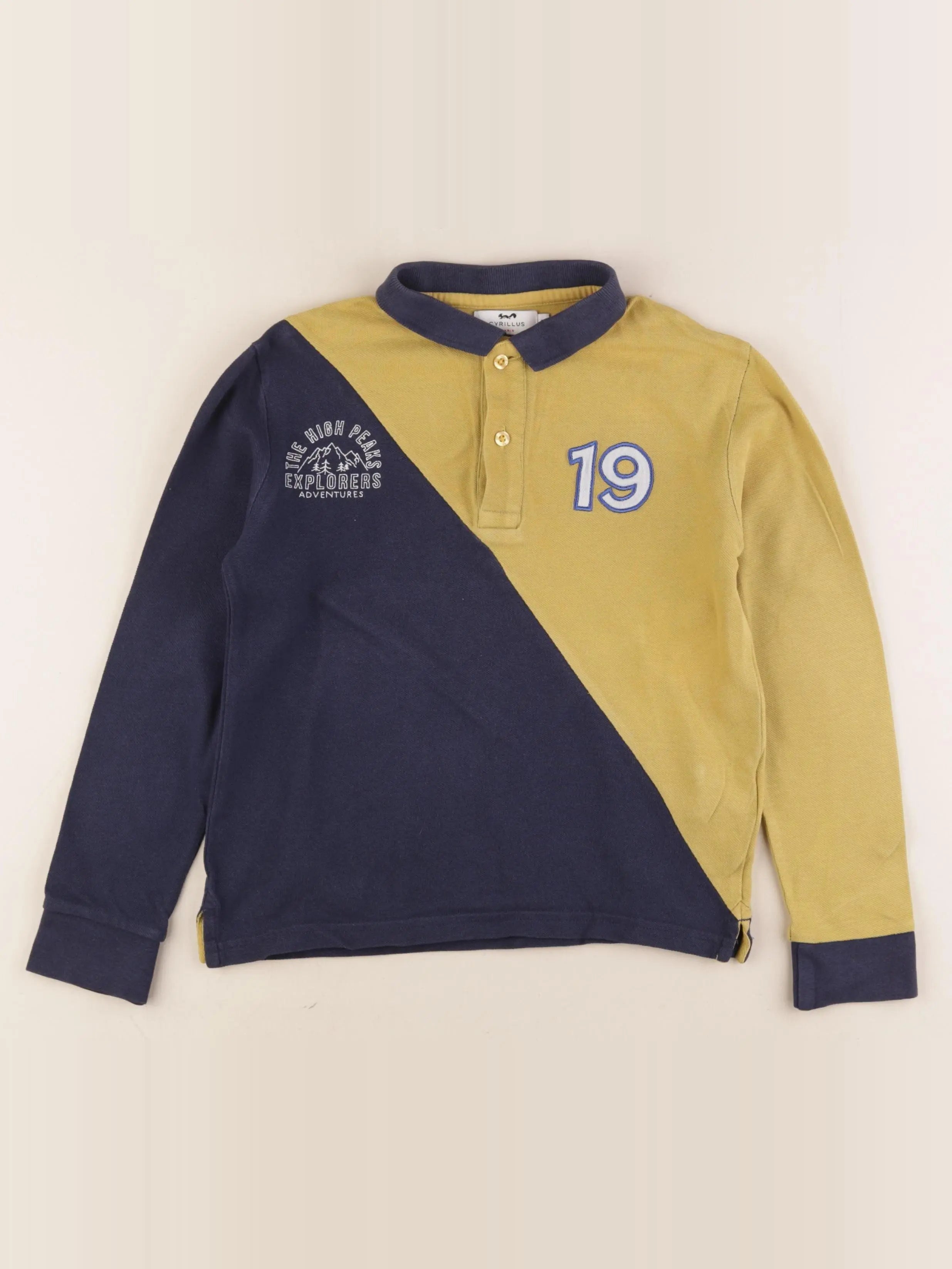 Cyrillus - polo bleu, jaune - 8 ans