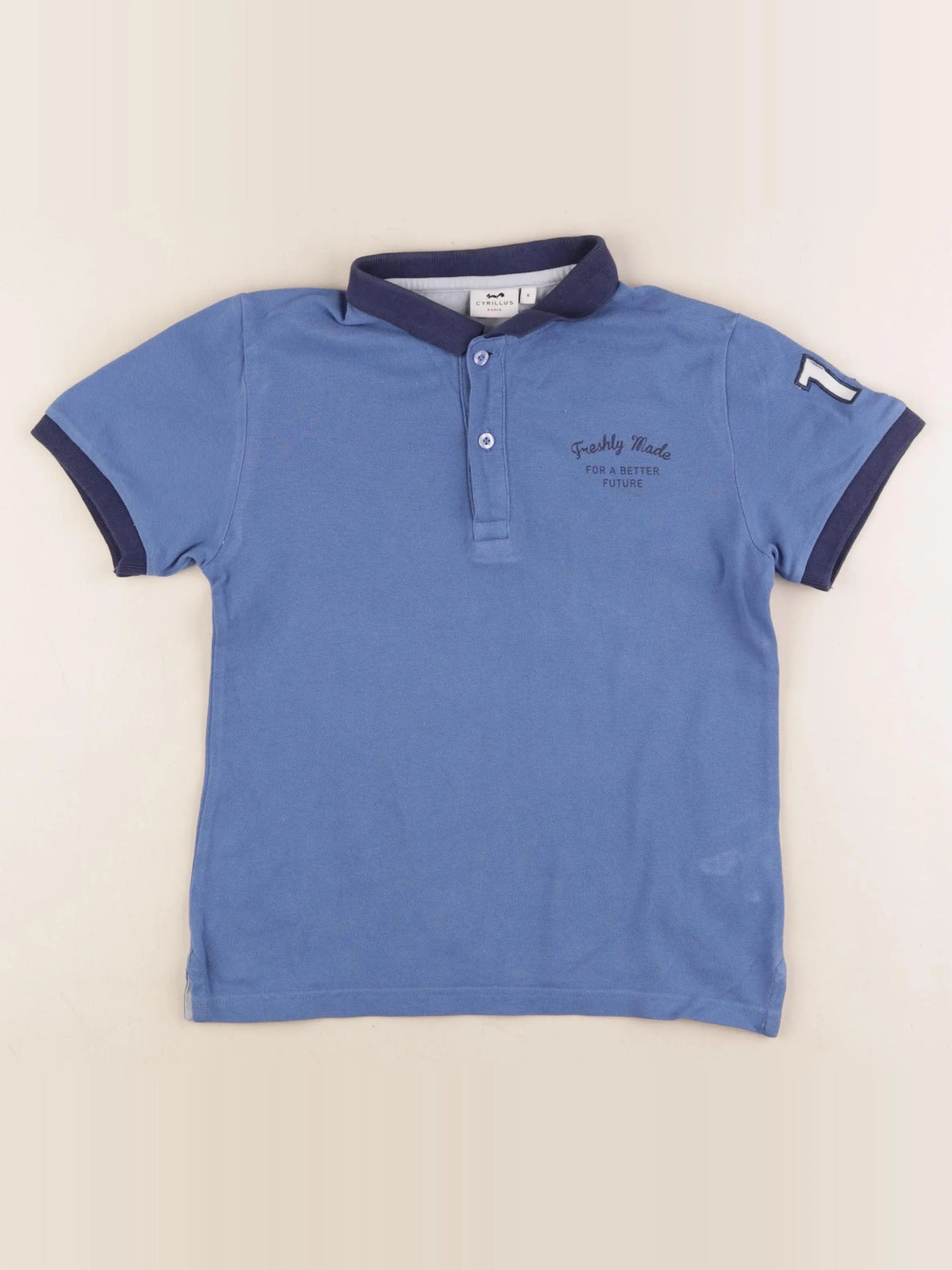 Cyrillus - polo bleu - 8 ans
