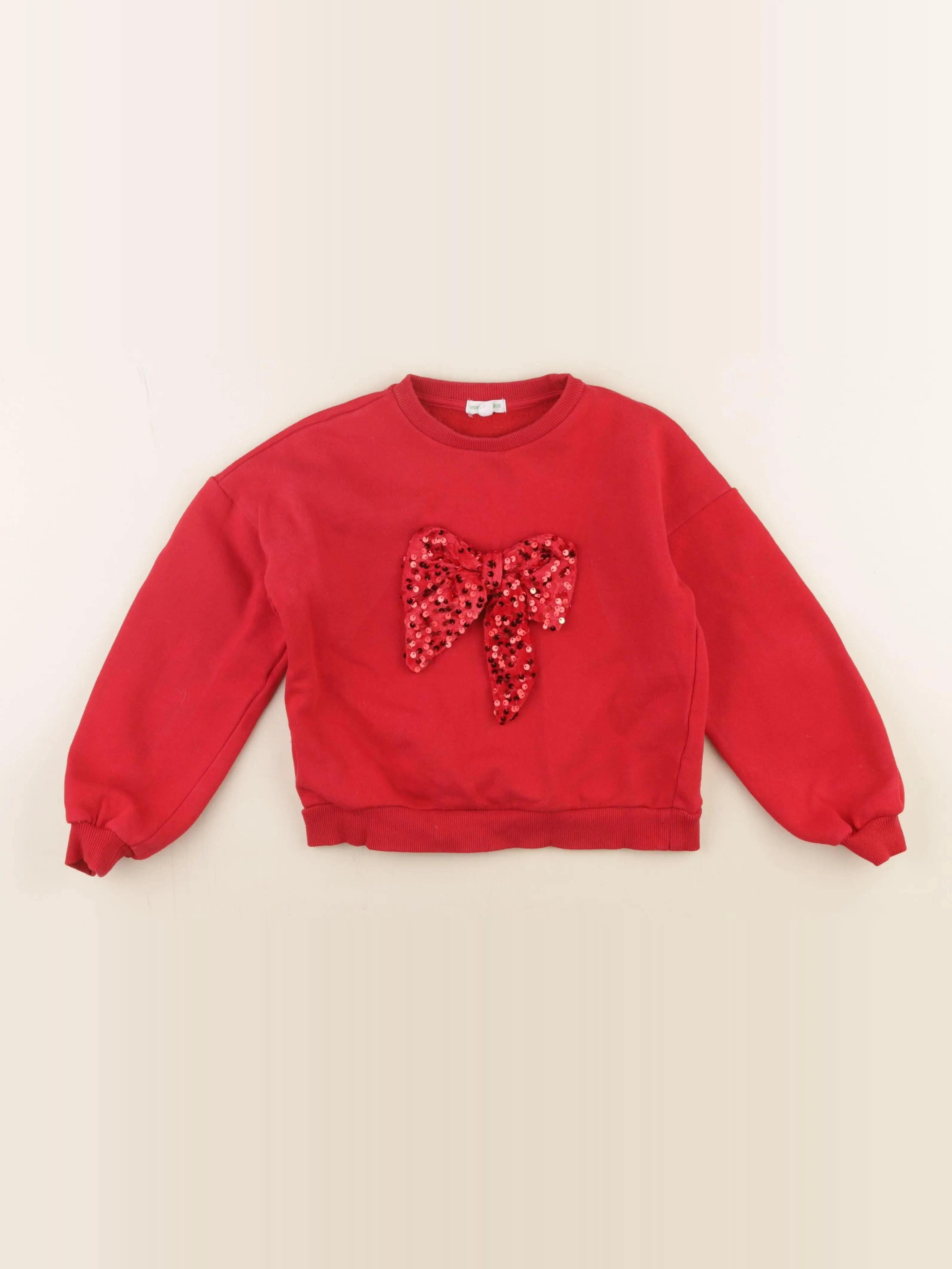 Vertbaudet - sweat rouge - 8 ans