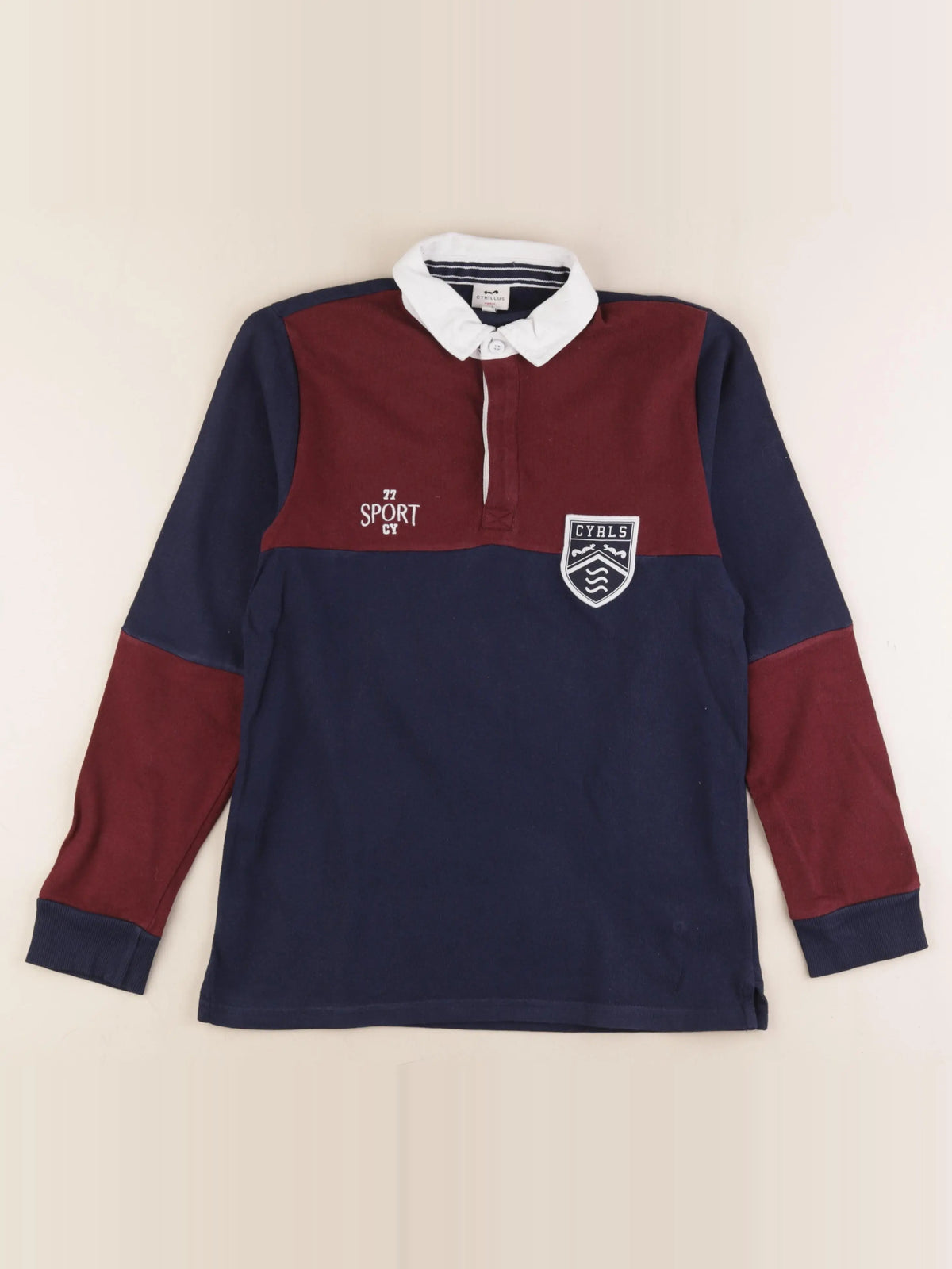 Cyrillus - polo bleu, rouge - 12 ans