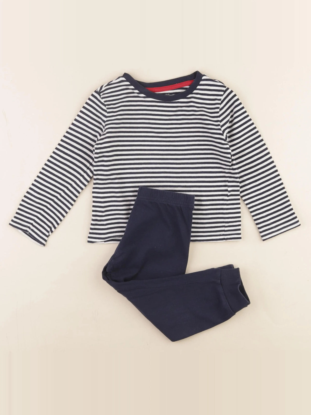 Vertbaudet - pyjama coton blanc, bleu - 3 ans