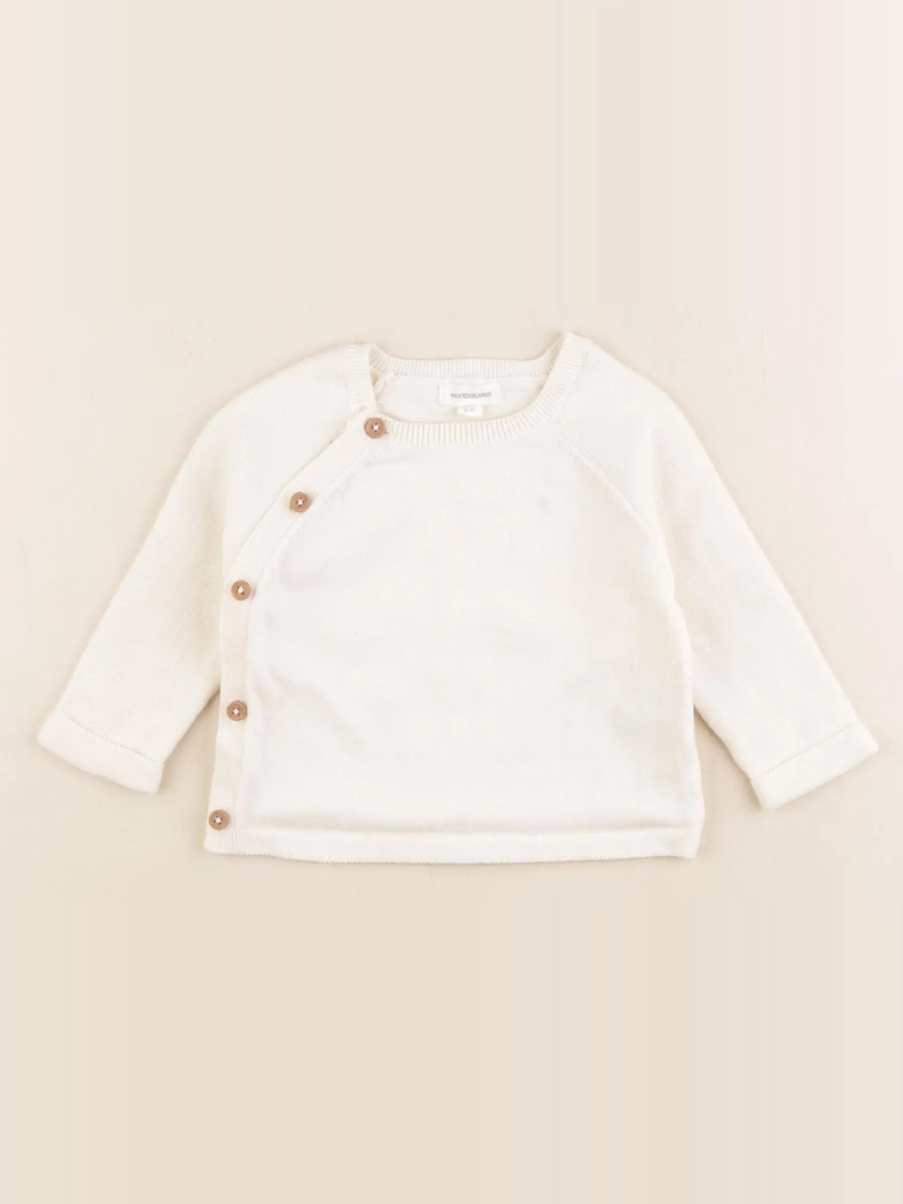 Vertbaudet - pull beige - 6 mois