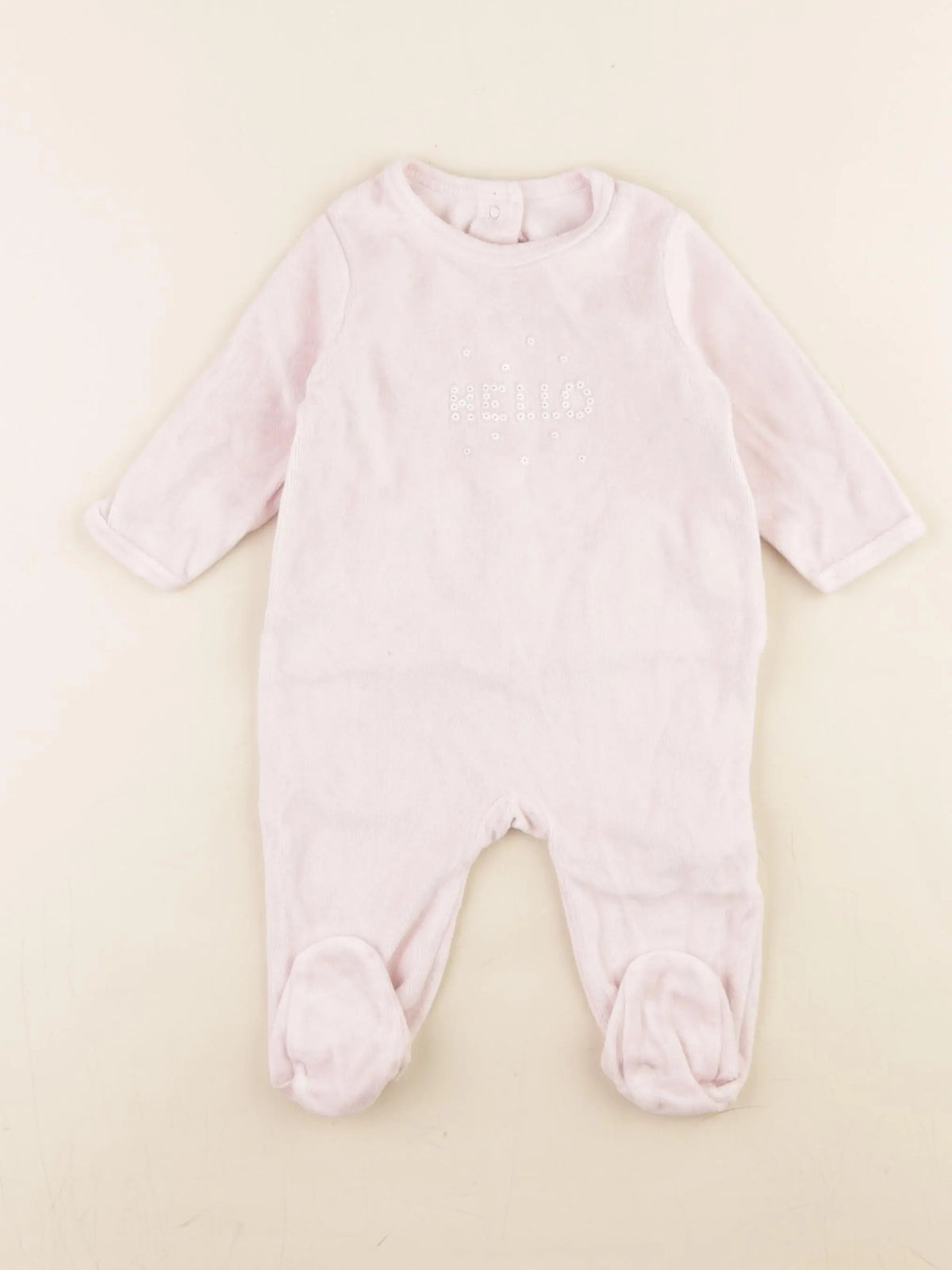 Vertbaudet - pyjama velours rose - 6 mois
