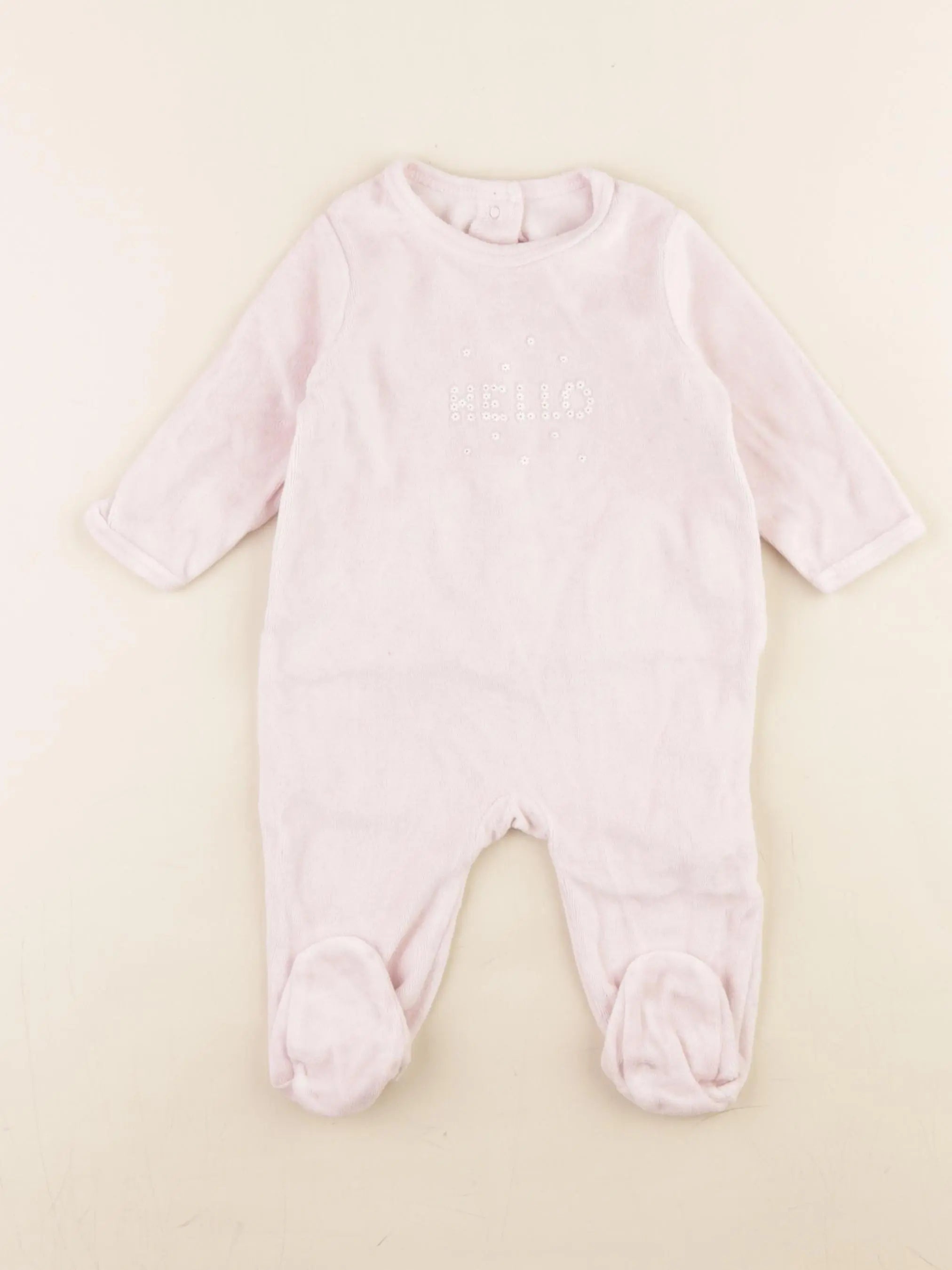 Vertbaudet - pyjama velours rose - 6 mois