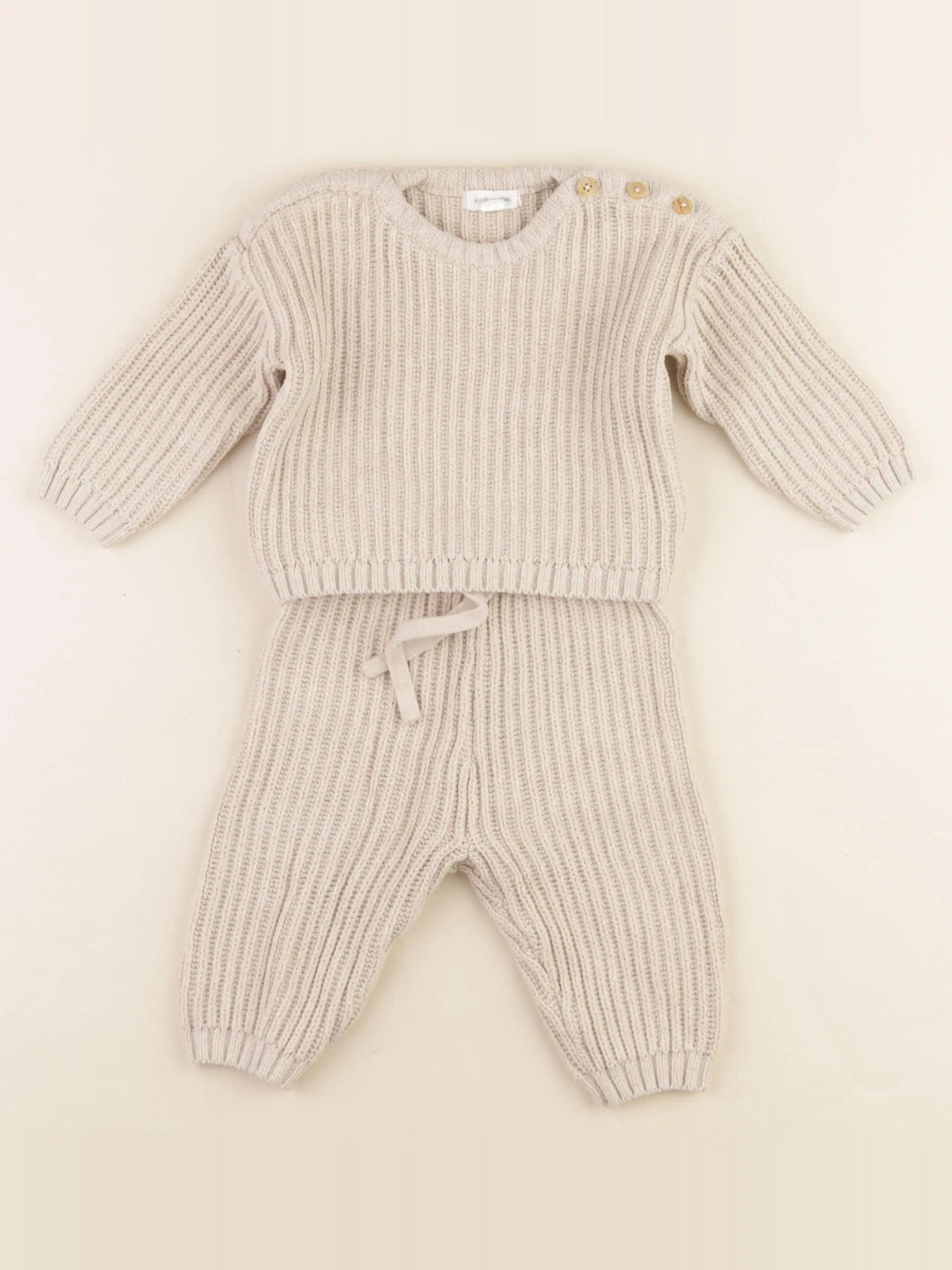 Vertbaudet - ensemble beige - 3 mois