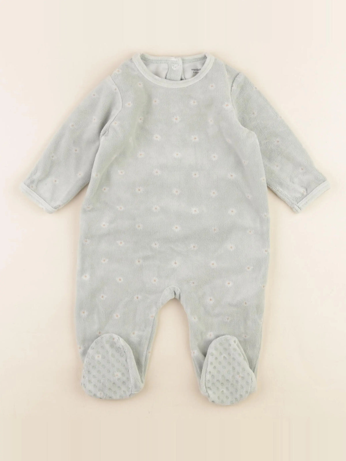 Vertbaudet - pyjama velours vert - 9 mois