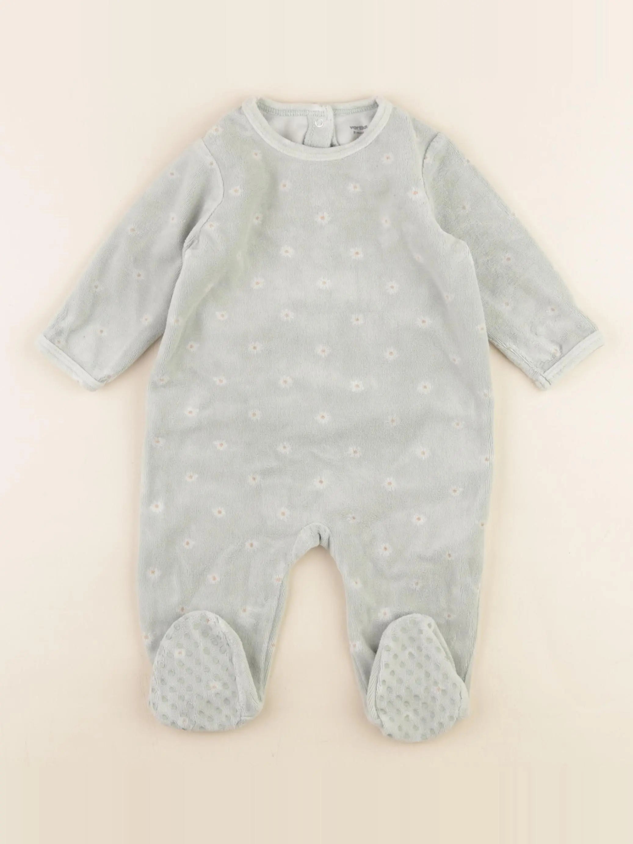 Vertbaudet - pyjama velours vert - 9 mois