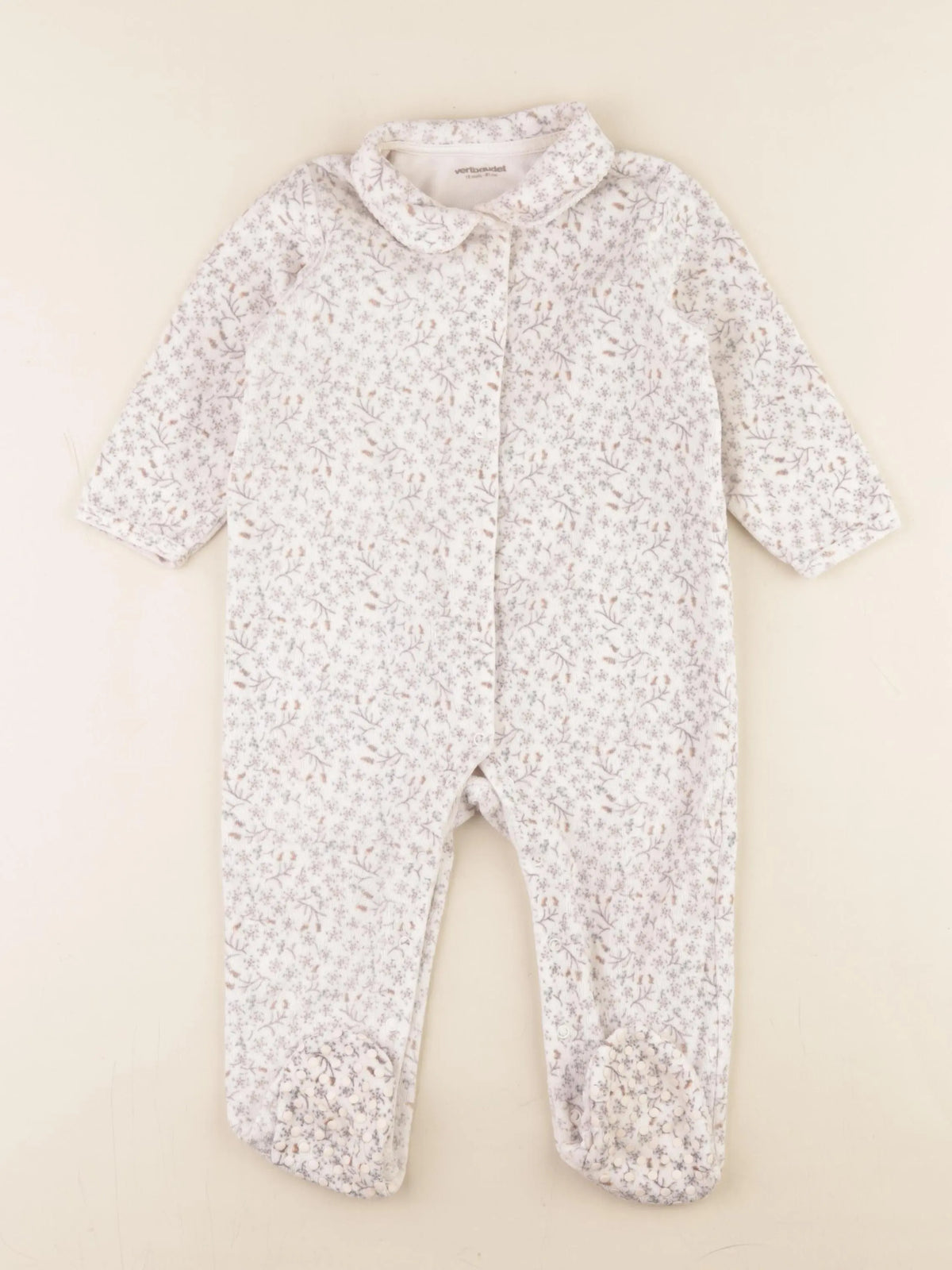 Vertbaudet - pyjama velours gris - 18 mois