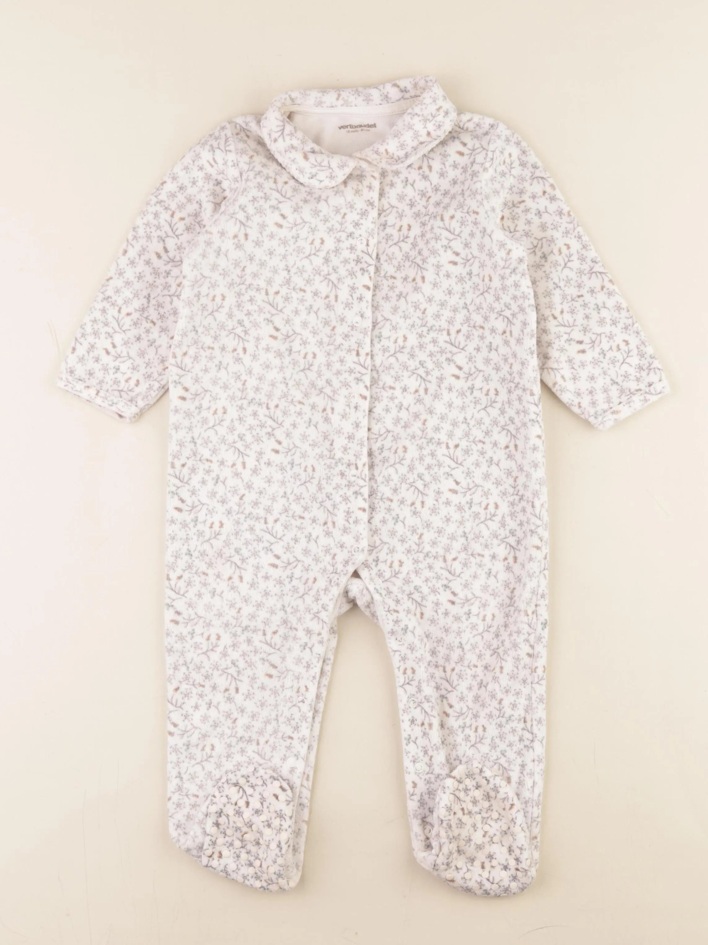Vertbaudet - pyjama velours gris - 18 mois