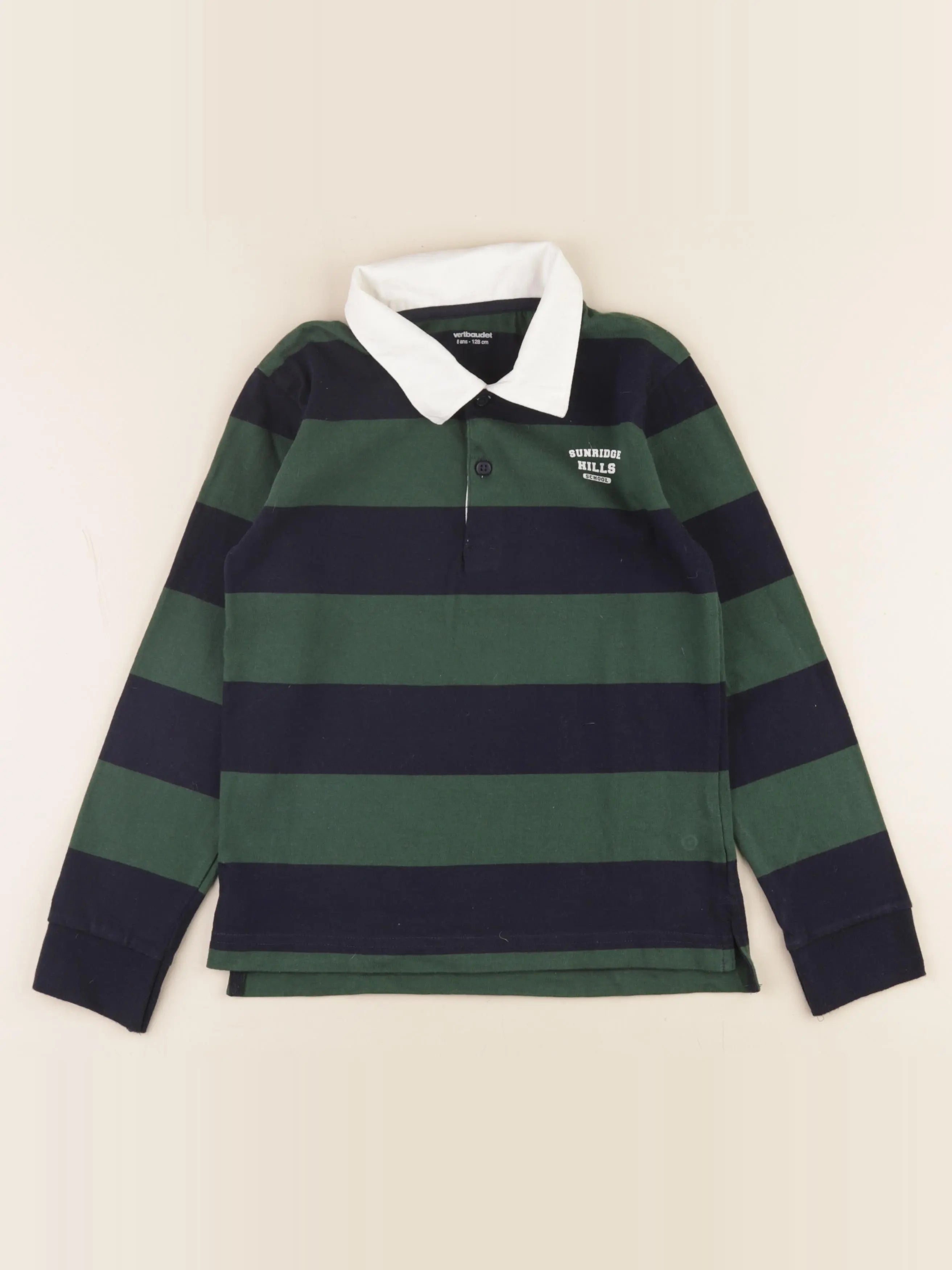 Vertbaudet - polo vert - 8 ans
