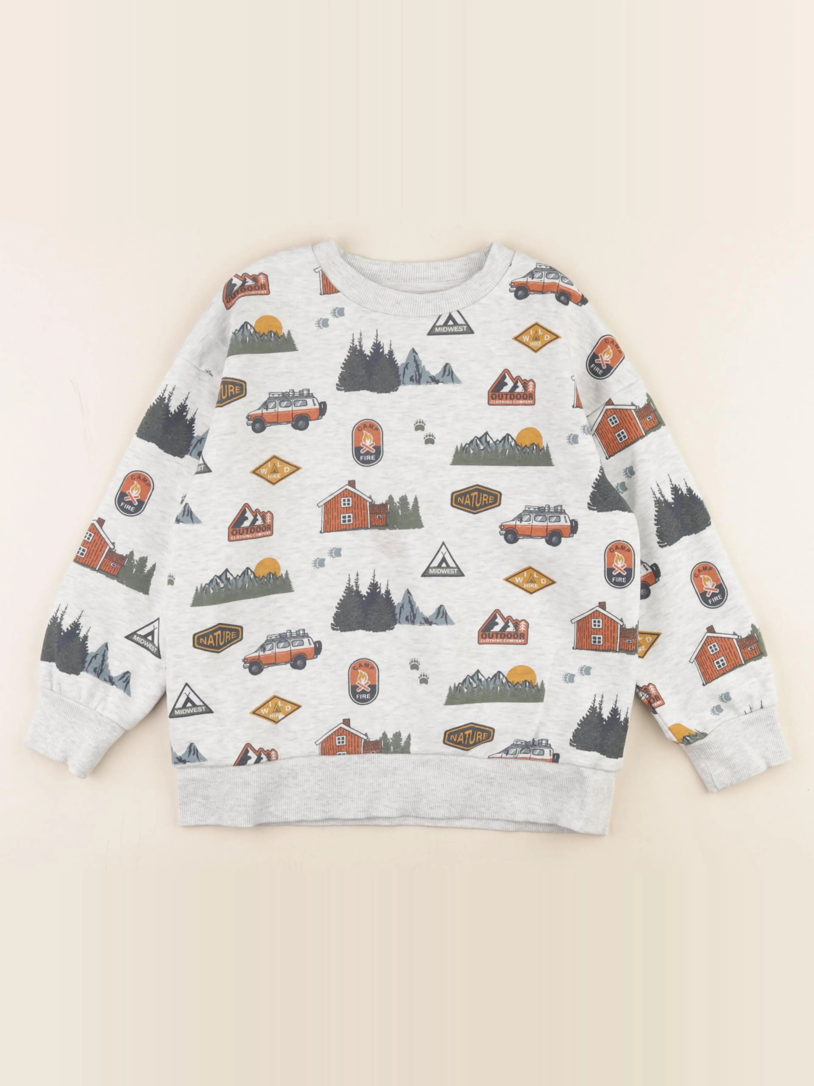 Vertbaudet - sweat gris - 8 ans