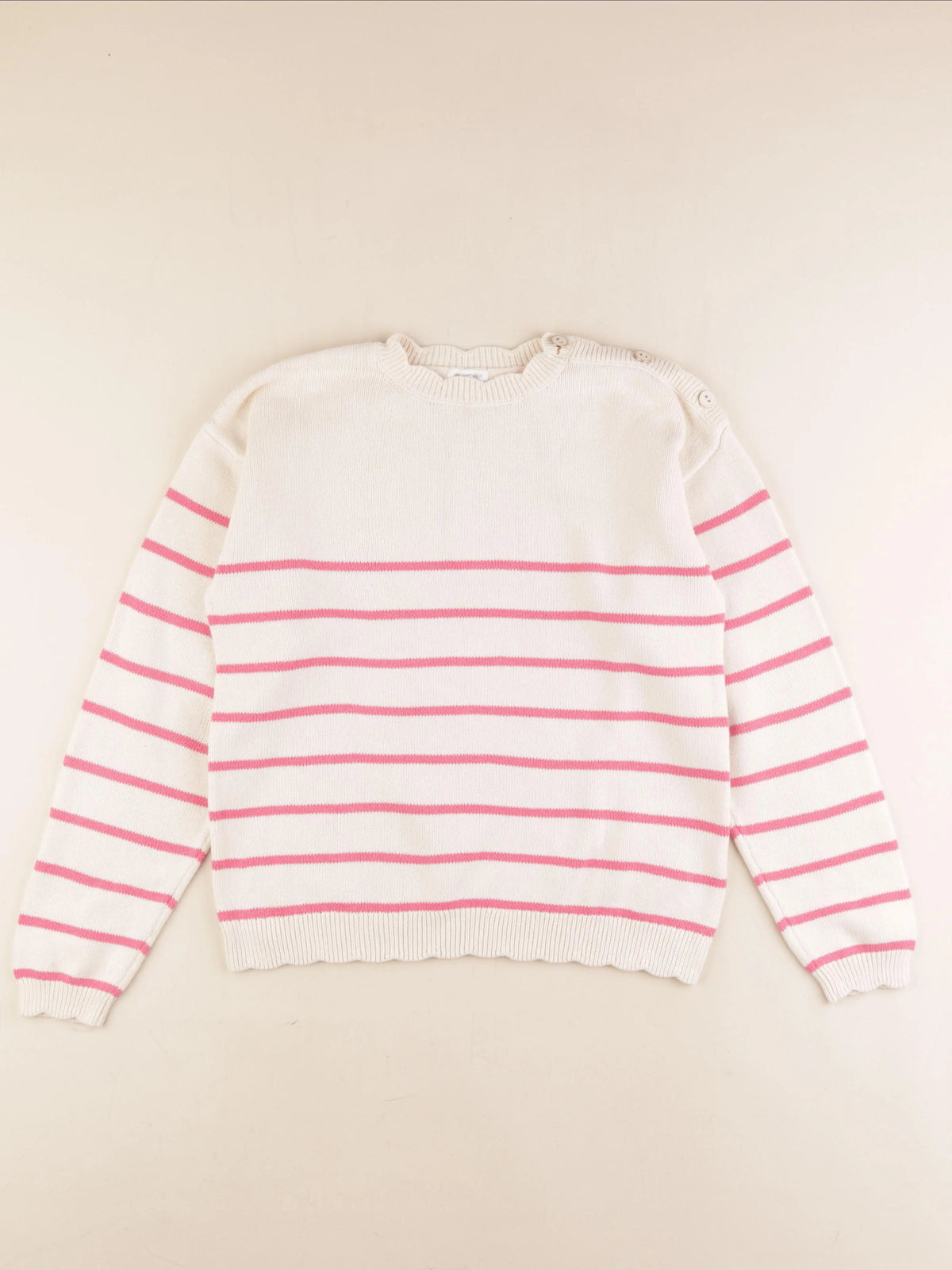 Vertbaudet - pull beige - 14 ans