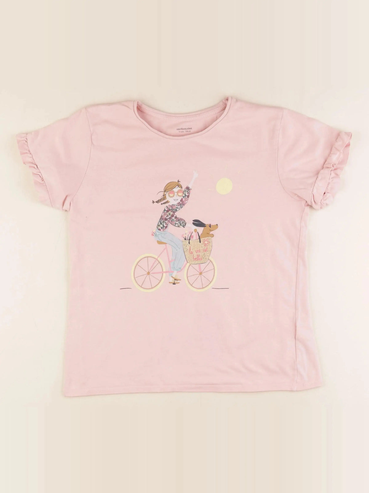 Vertbaudet - tee-shirt rose - 14 ans