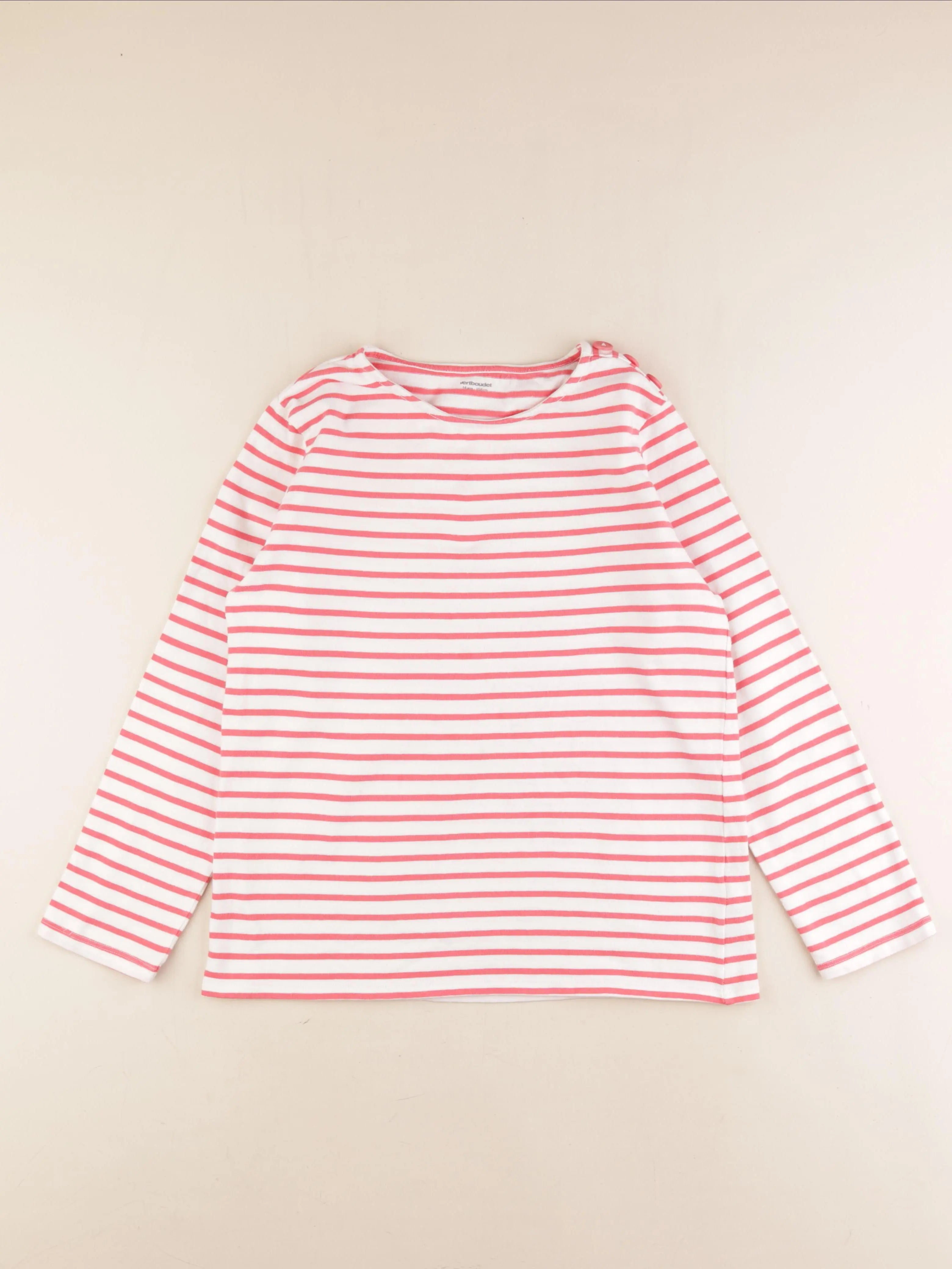 Vertbaudet - pull blanc, rose - 14 ans