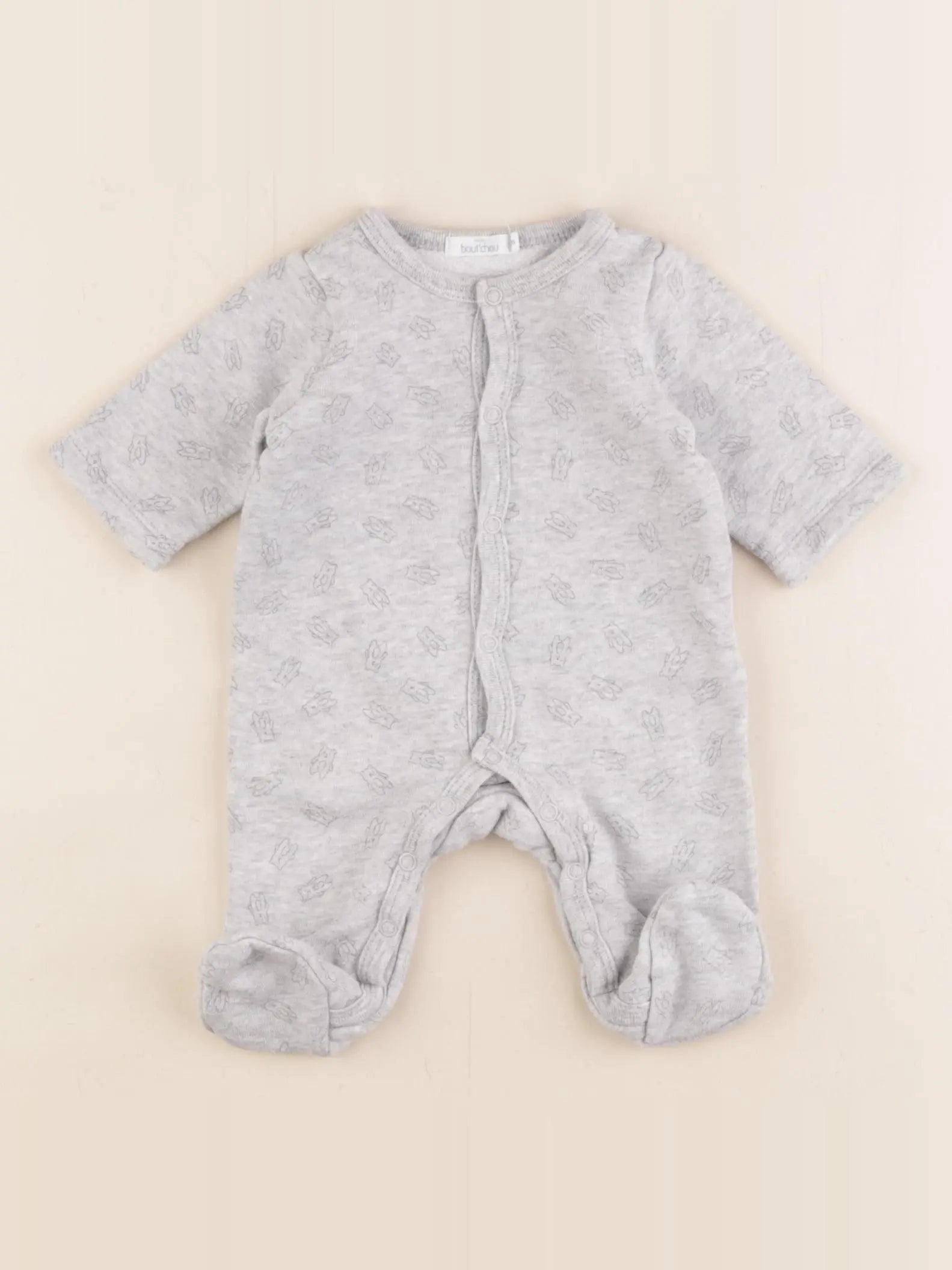 Boutchou - pyjama coton gris - 0 mois