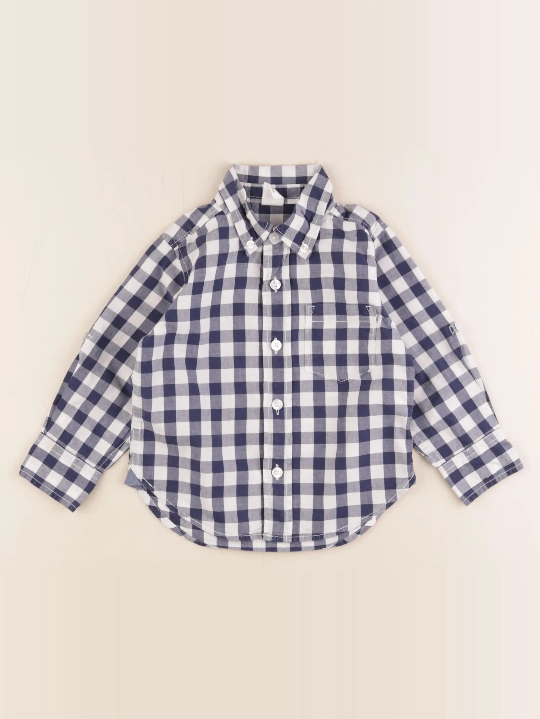 GAP - chemise blanc, bleu - 12/18 mois