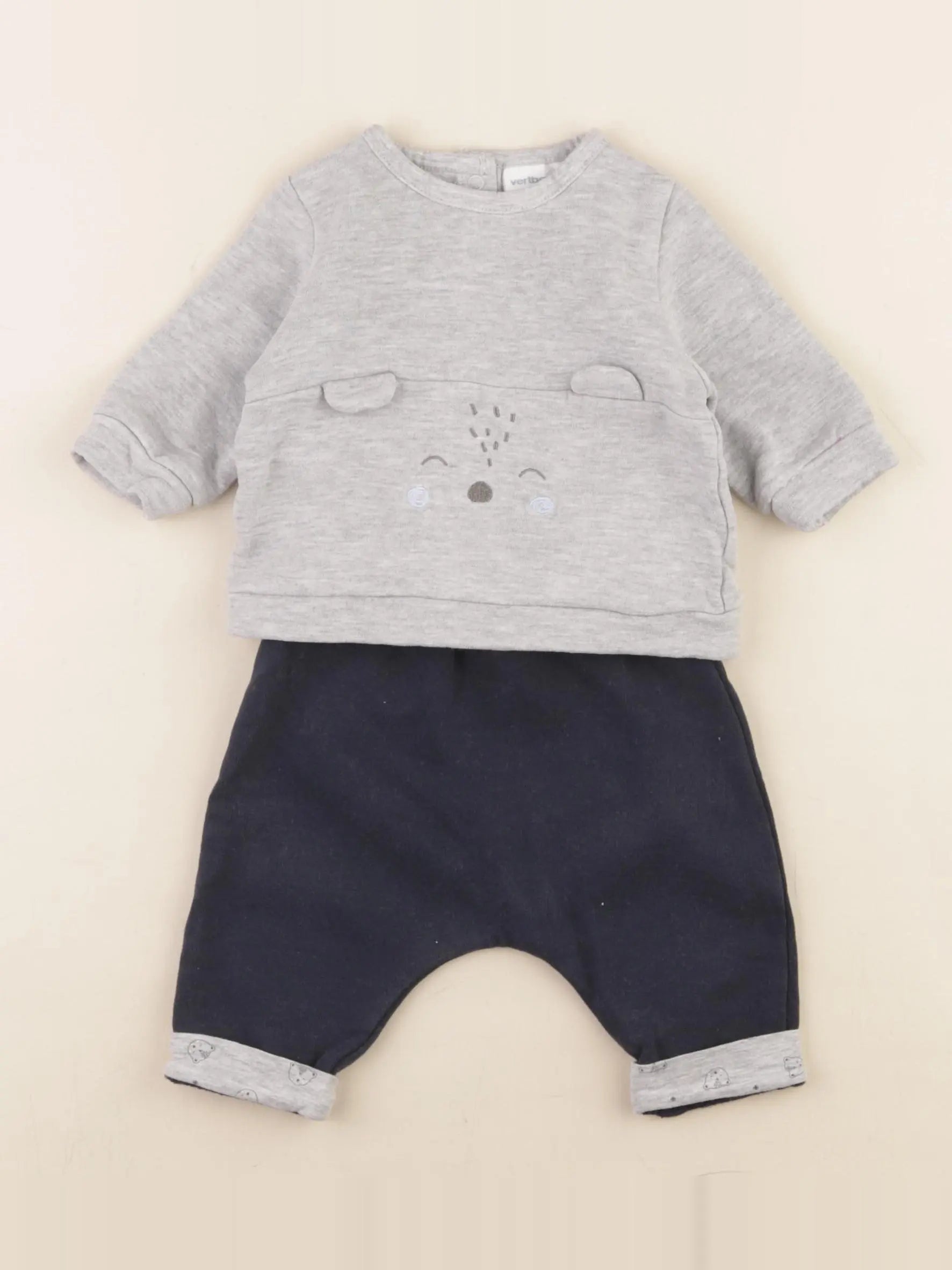 Vertbaudet - ensemble bleu - 1 mois