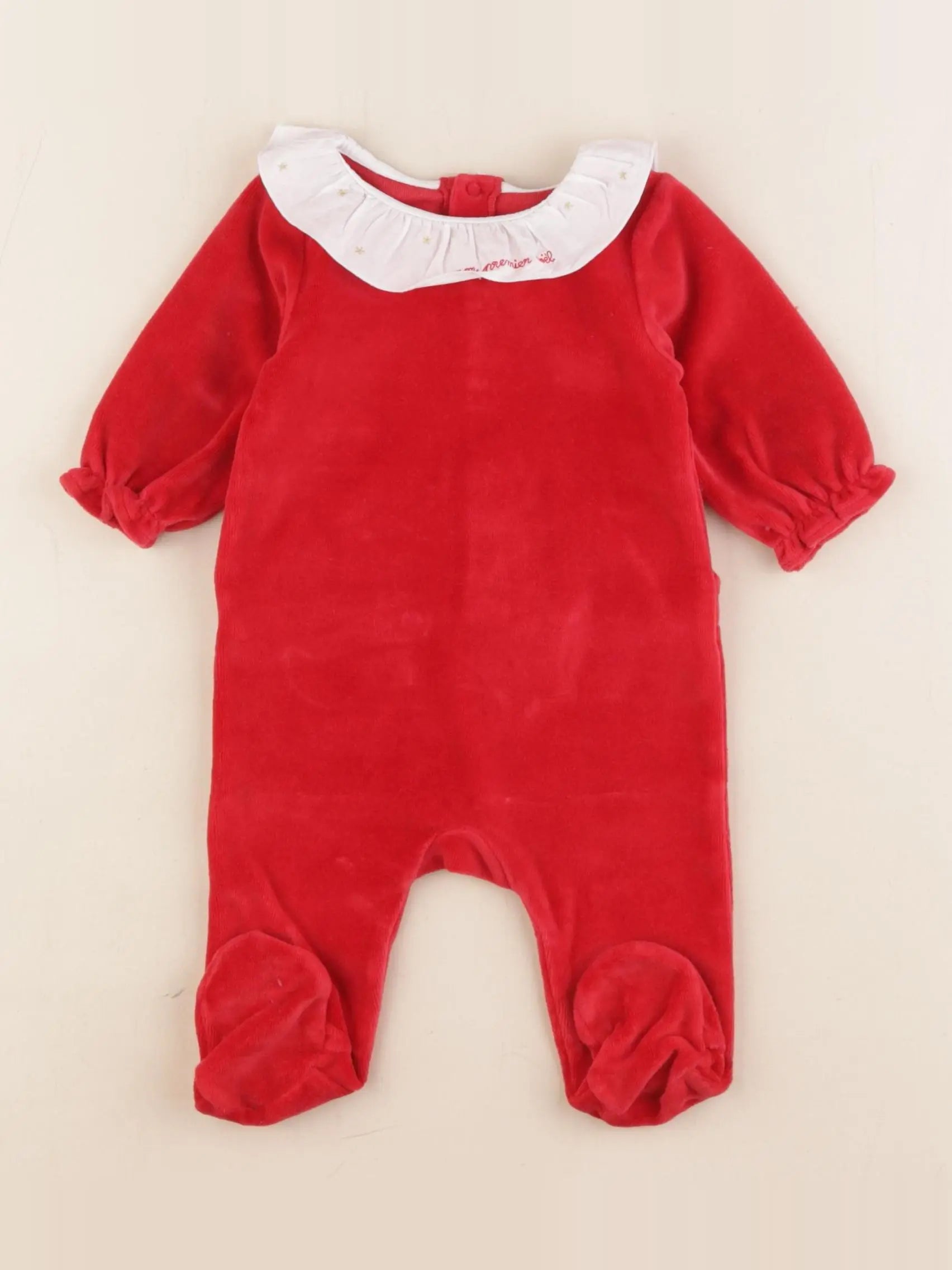 Jacadi - pyjama velours rouge - 3 mois