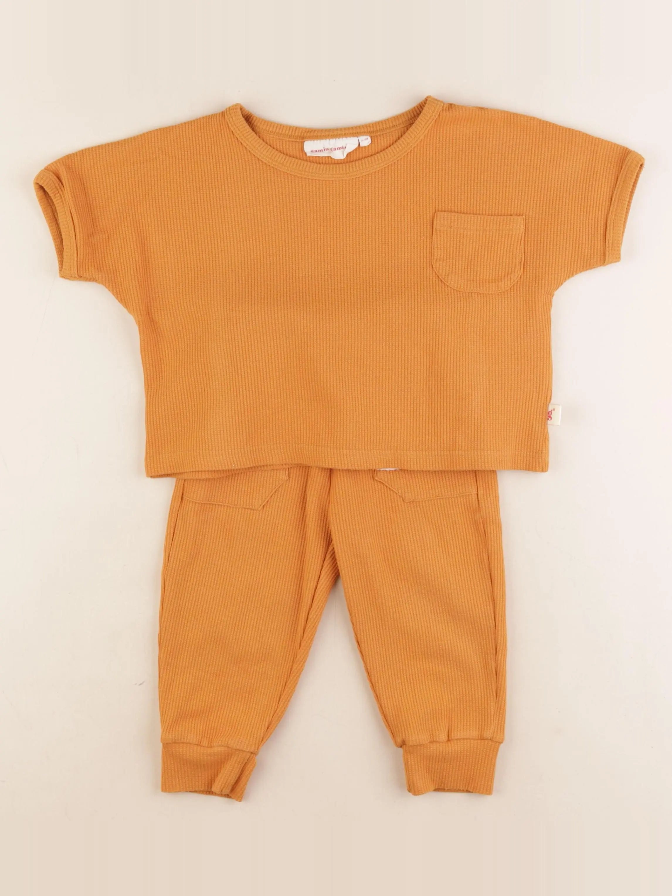 Gamin gamine - ensemble jaune - 12/18 mois