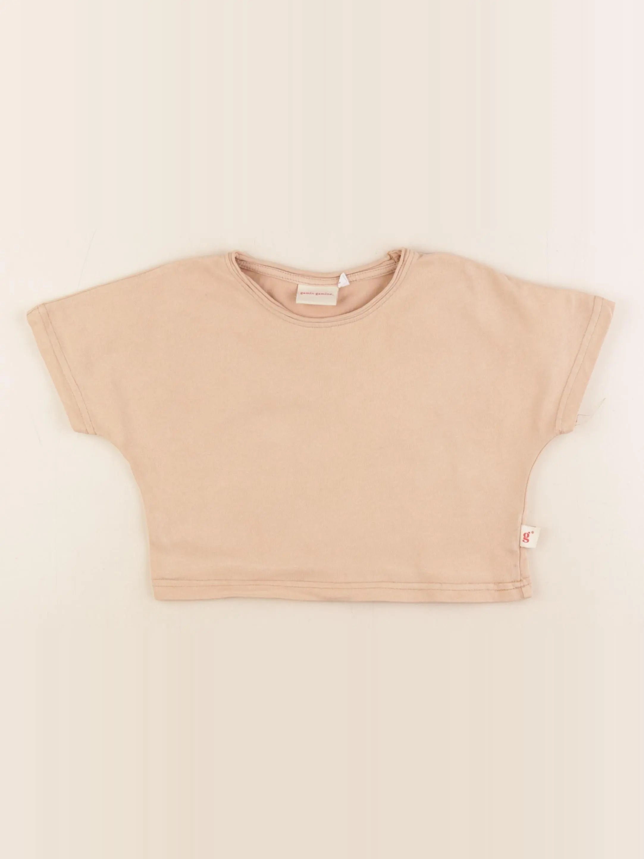 Gamin gamine - tee-shirt beige - 6/12 mois