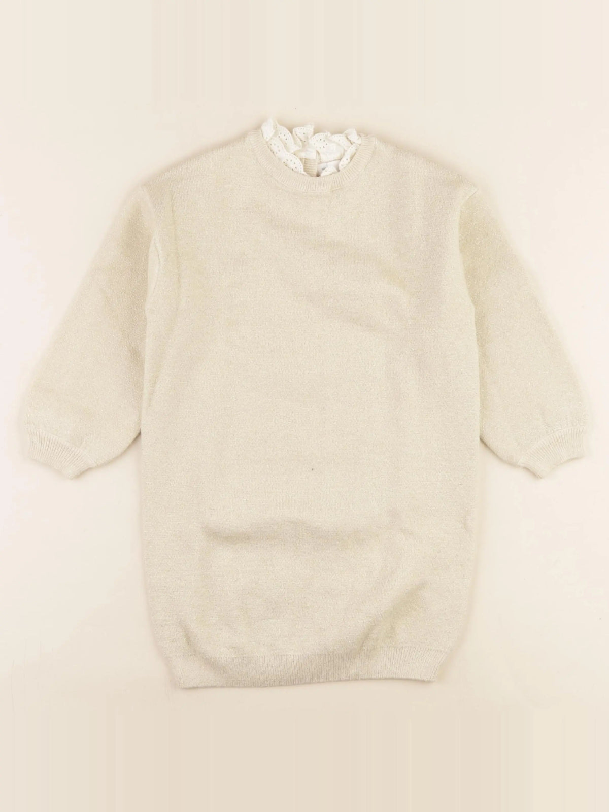 Vertbaudet - robe beige, or - 4 ans