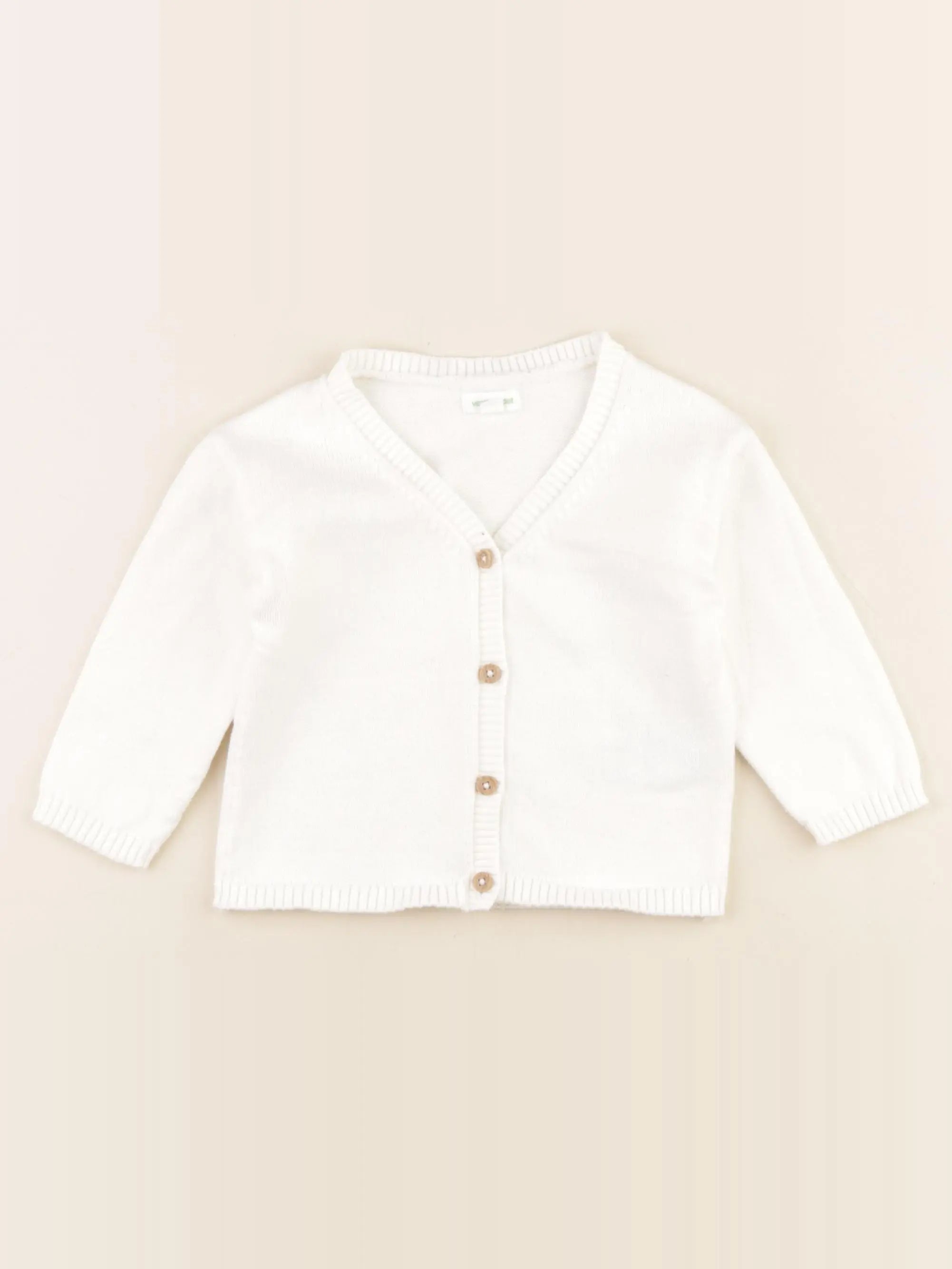 Vertbaudet - gilet blanc - 12 mois