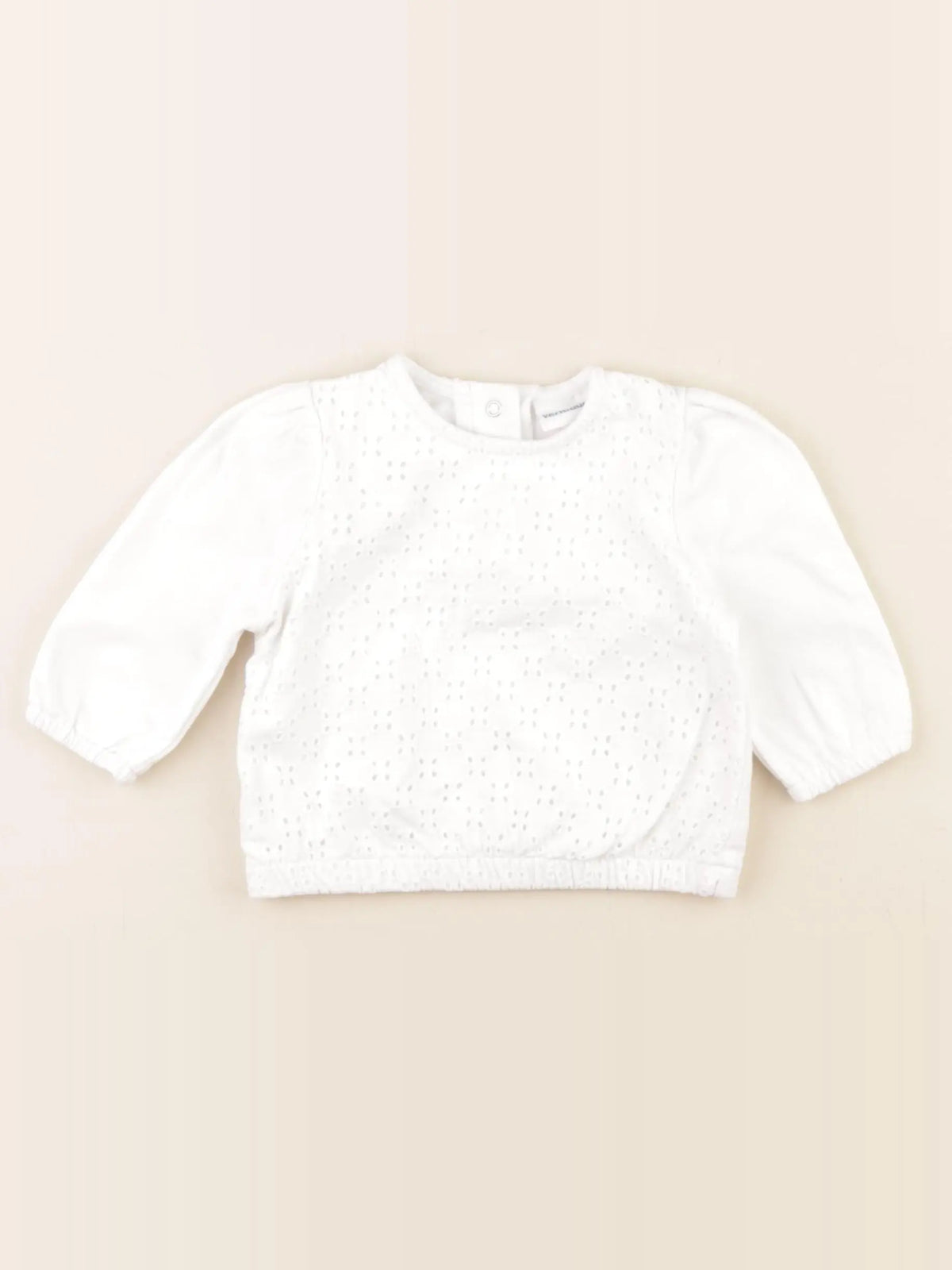 Vertbaudet - sweat blanc - 6 mois