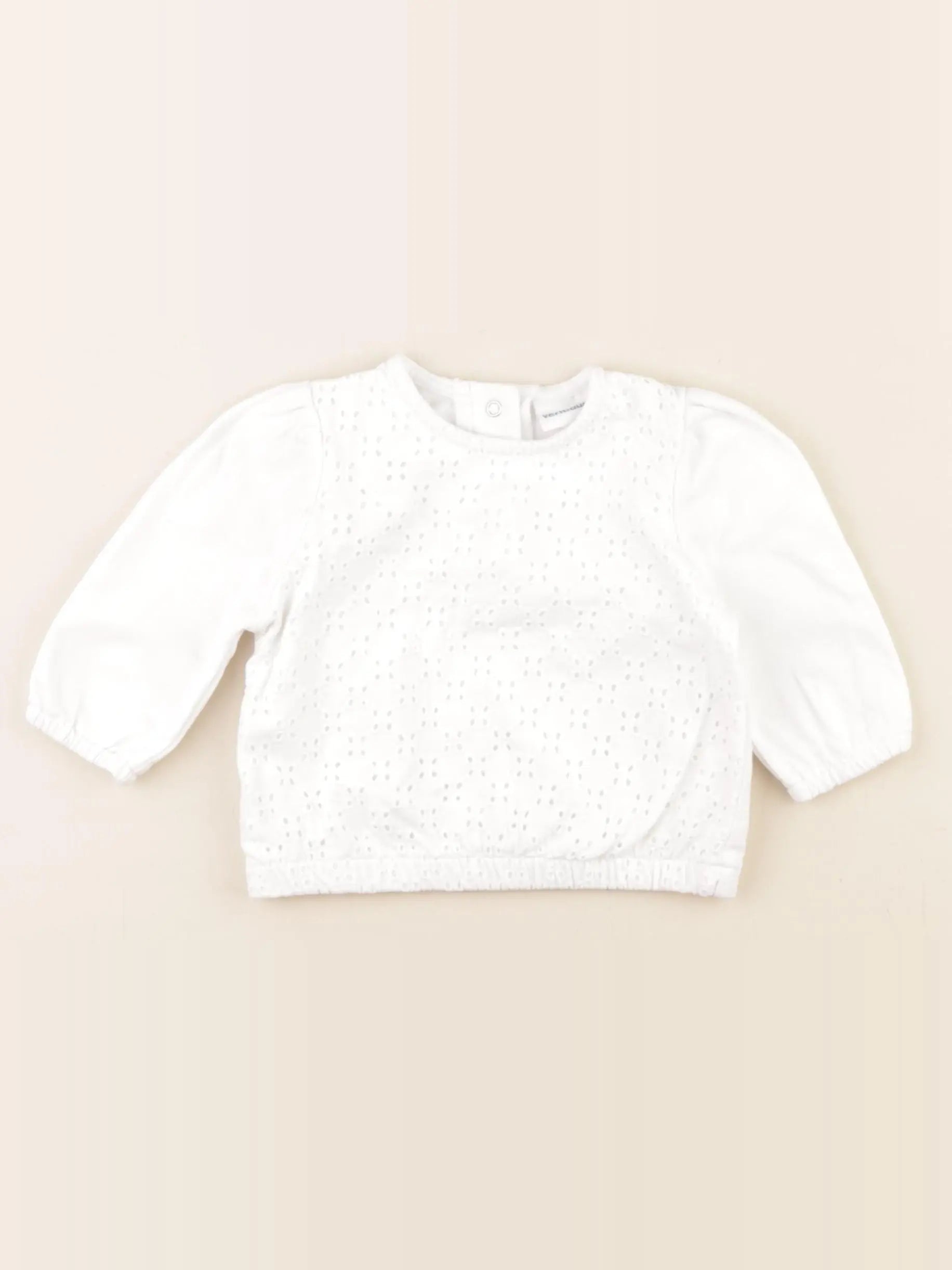 Vertbaudet - sweat blanc - 6 mois