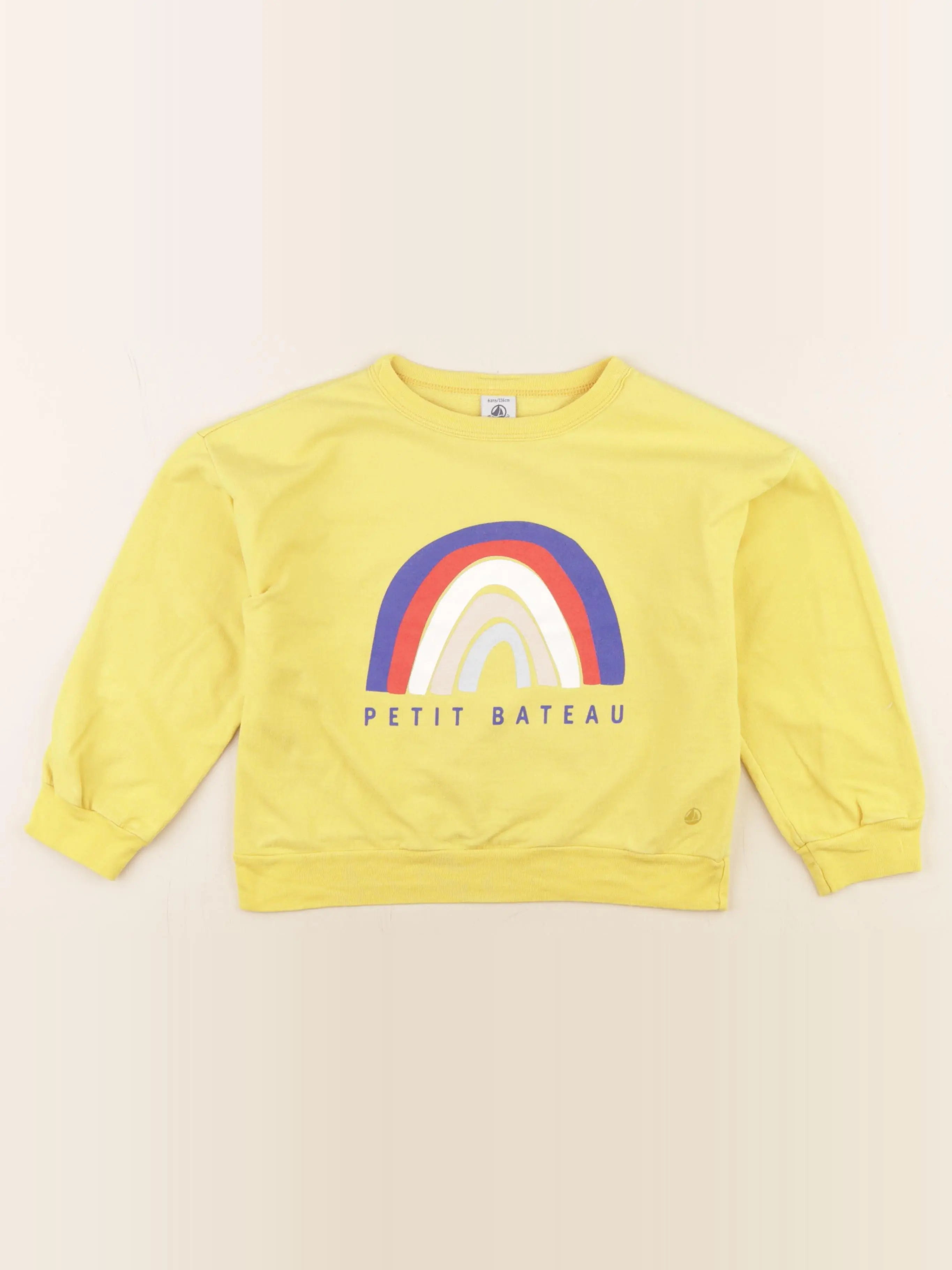 Petit Bateau - sweat jaune - 6 ans