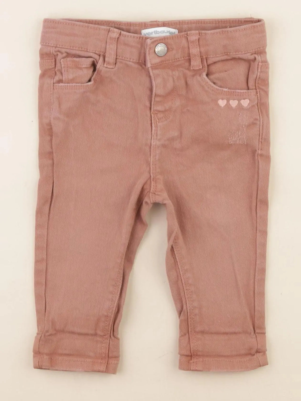 Vertbaudet - jean marron - 9 mois