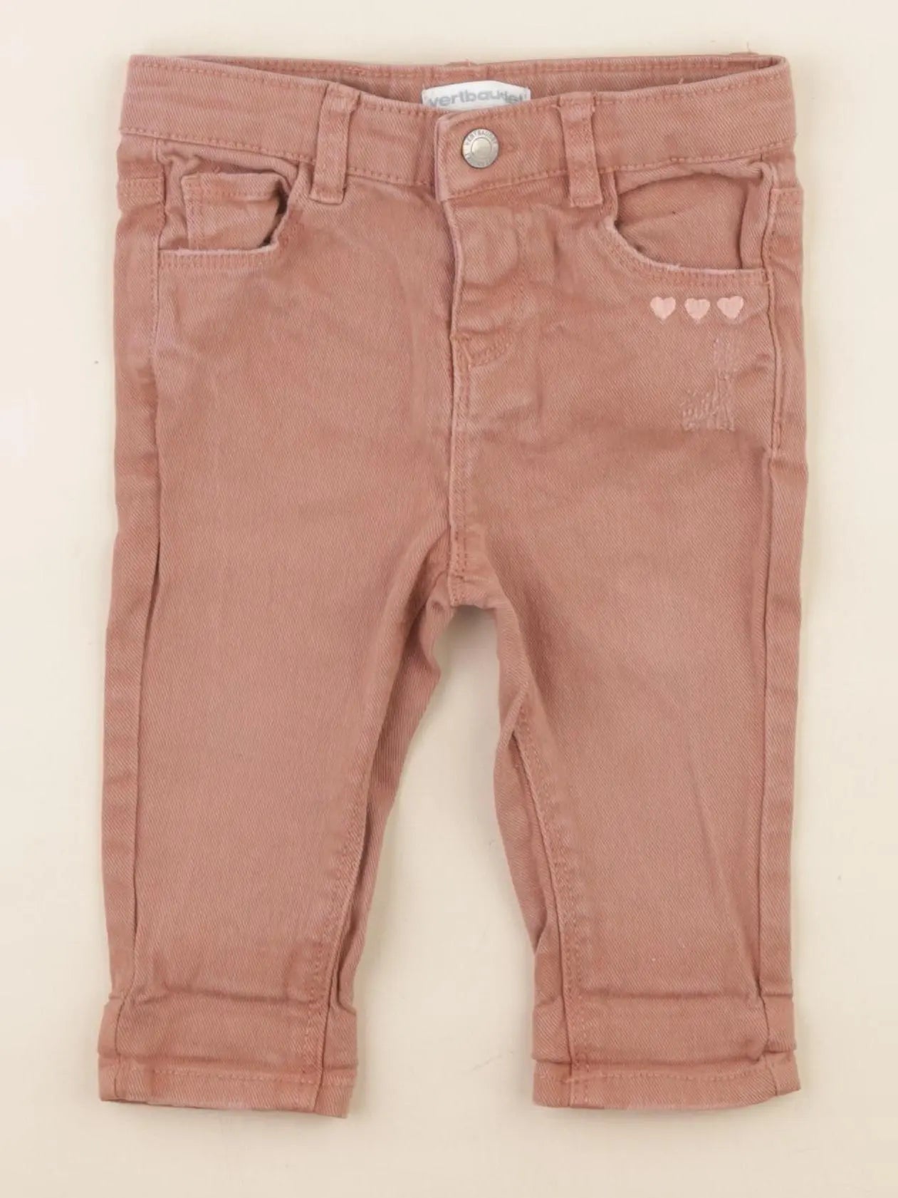 Vertbaudet - jean marron - 9 mois