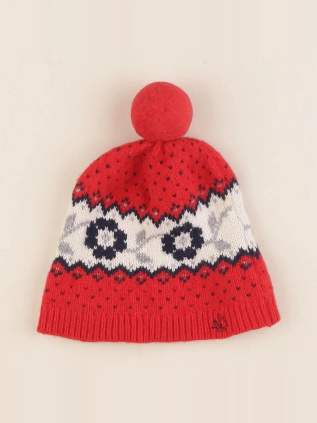 Petit Bateau - bonnet rouge - 3/4 ans