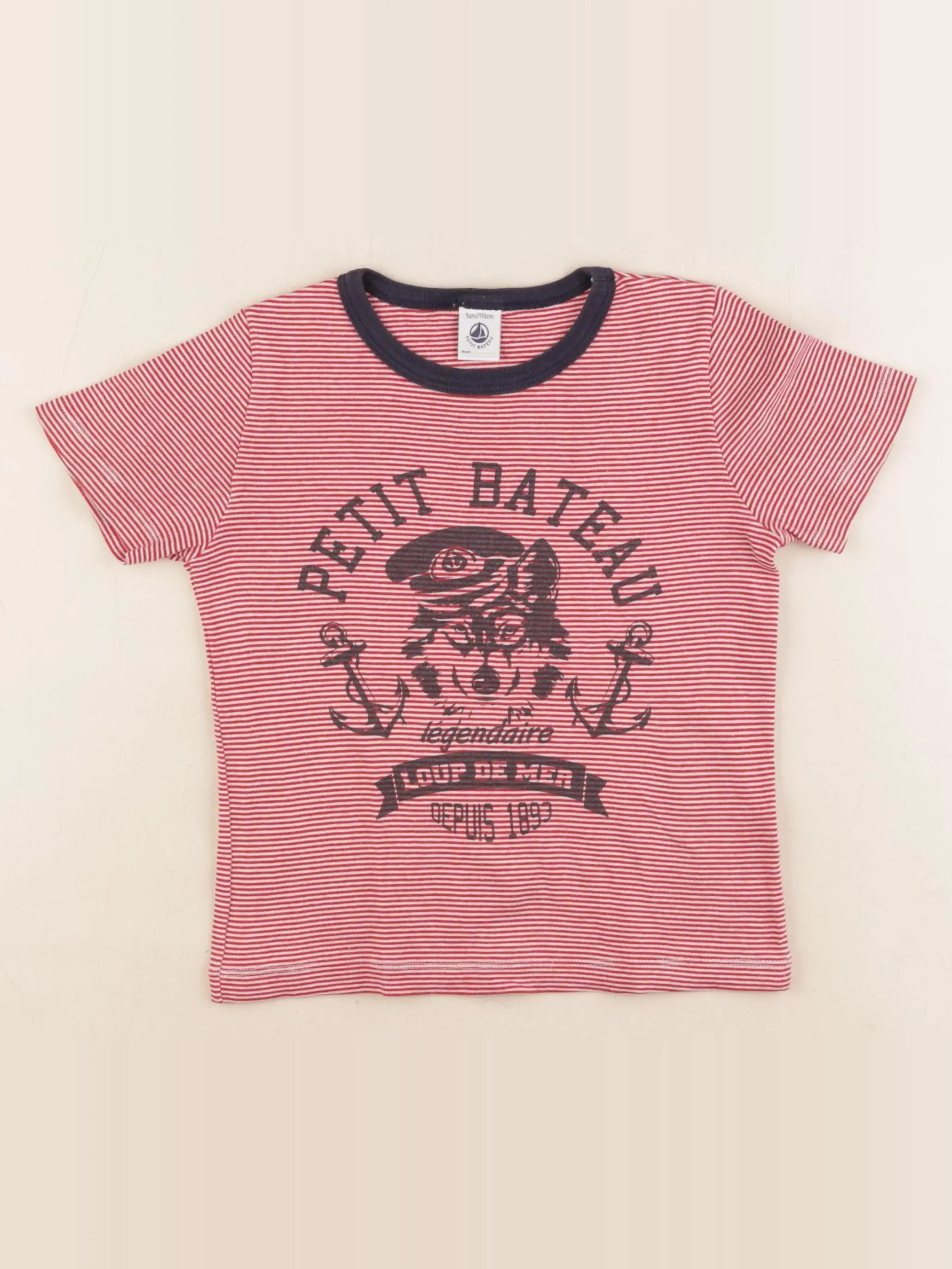Petit Bateau - maillot de corps rouge - 5 ans