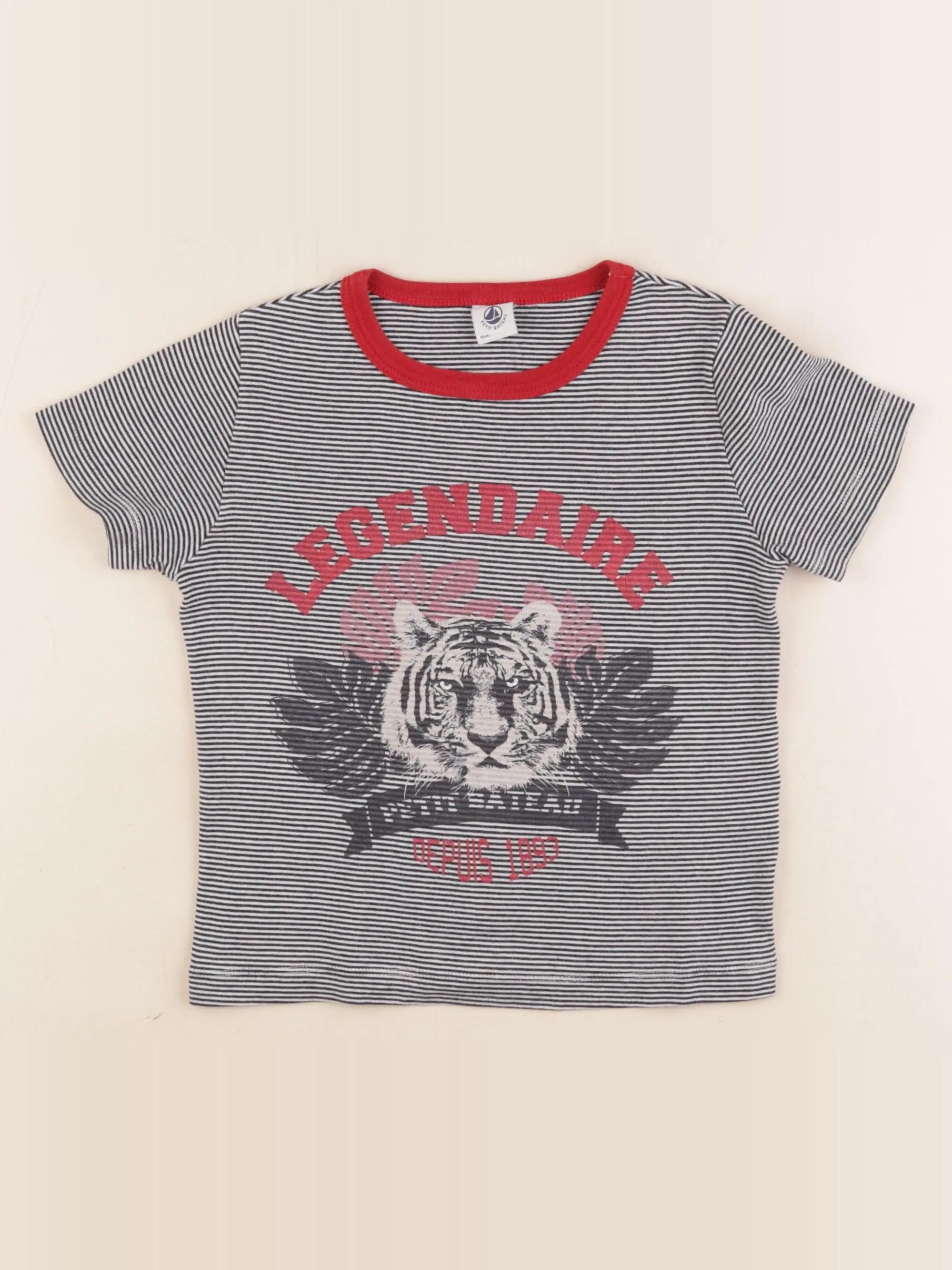 Petit Bateau - tee-shirt gris - 5 ans