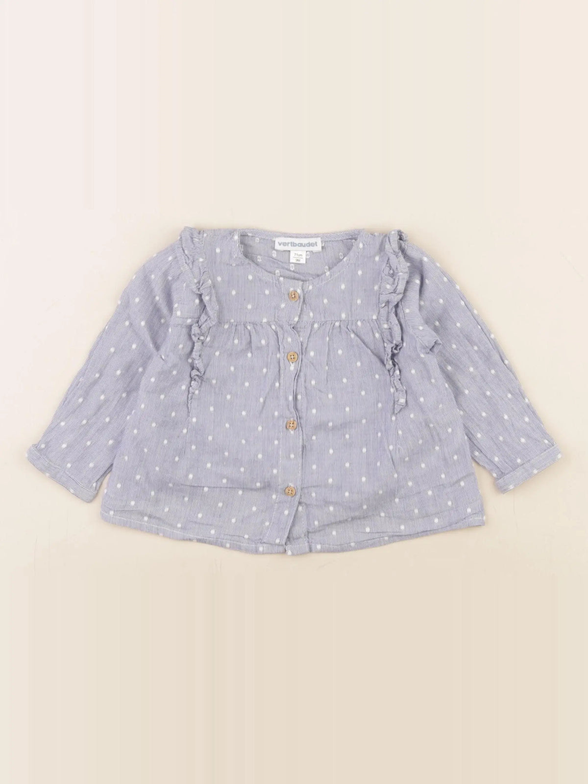 Vertbaudet - blouse bleu - 9 mois