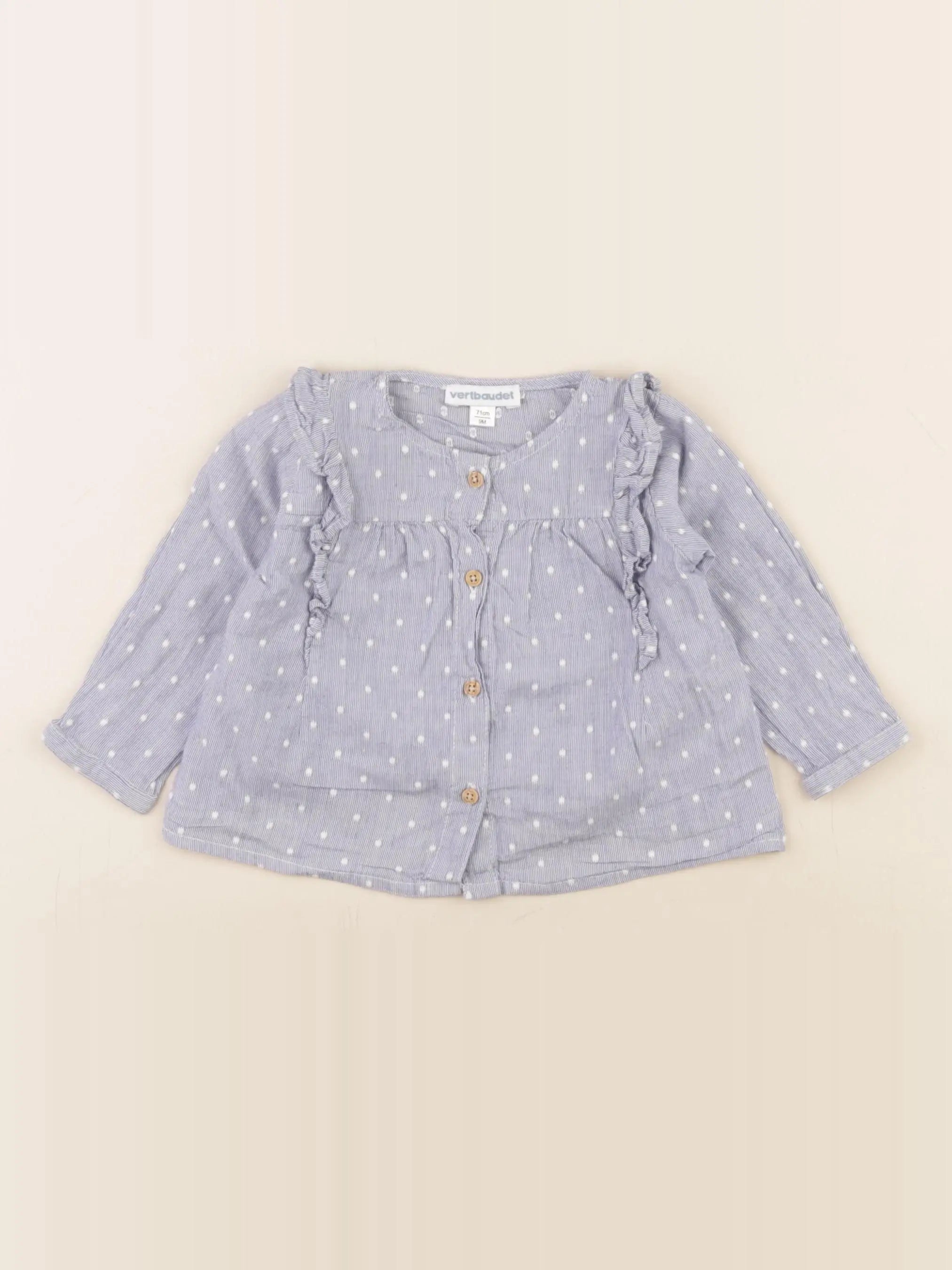 Vertbaudet - blouse bleu - 9 mois