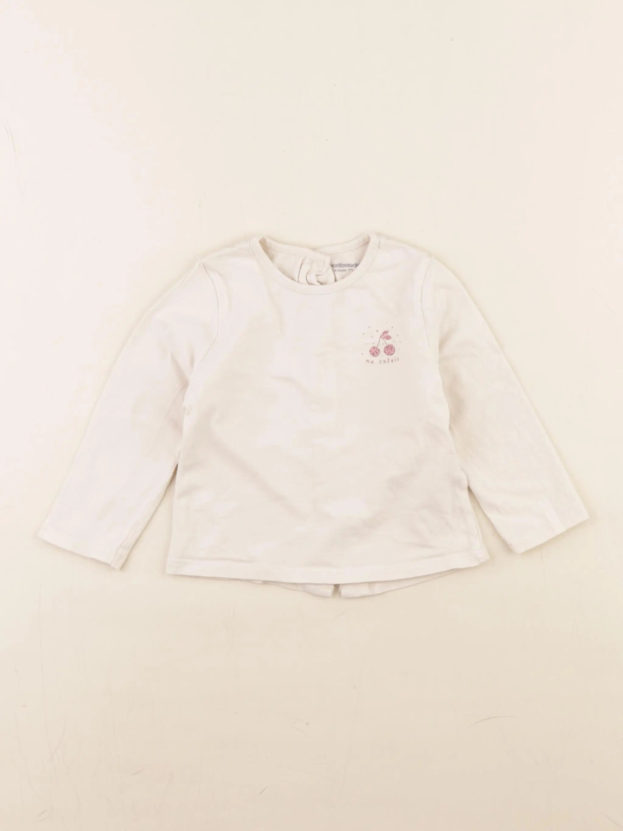 Vertbaudet - tee-shirt beige - 9 mois