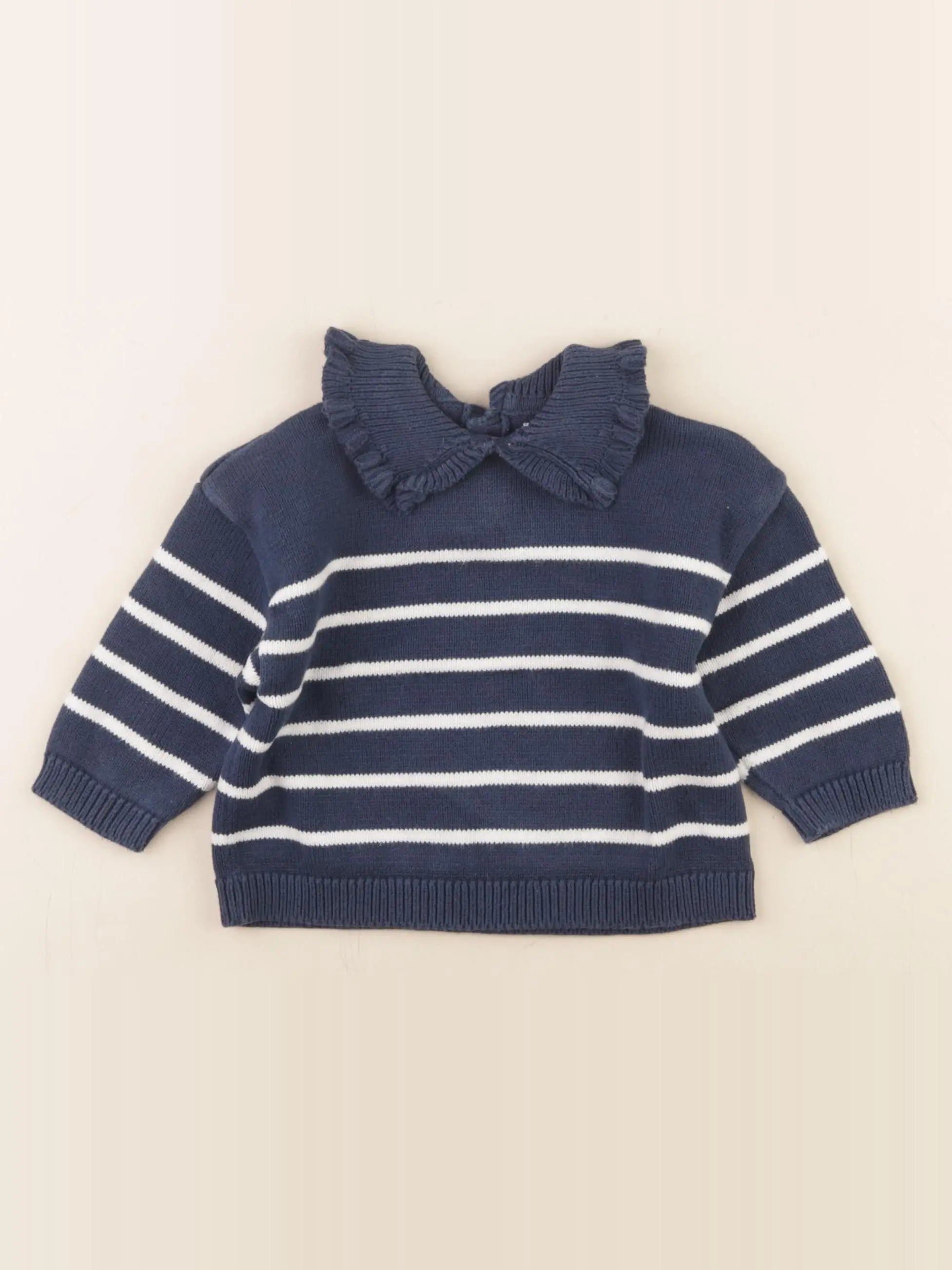 Vertbaudet - pull bleu - 12 mois