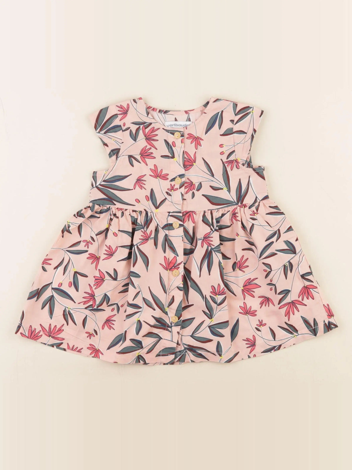 Vertbaudet - robe rose - 12 mois
