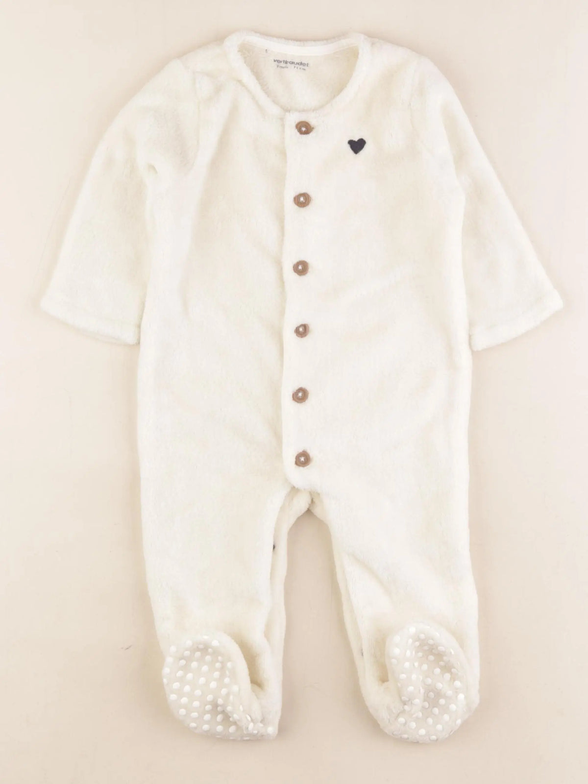 Vertbaudet - sur-pyjama beige - 9 mois