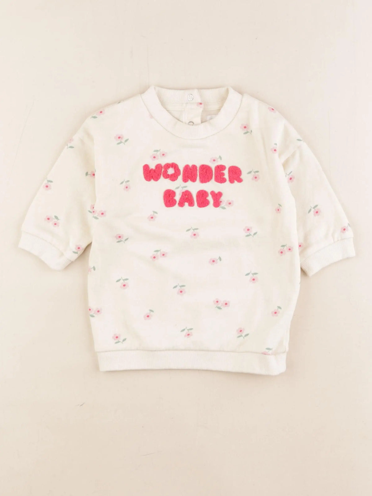 Vertbaudet - robe blanc, rose - 9 mois