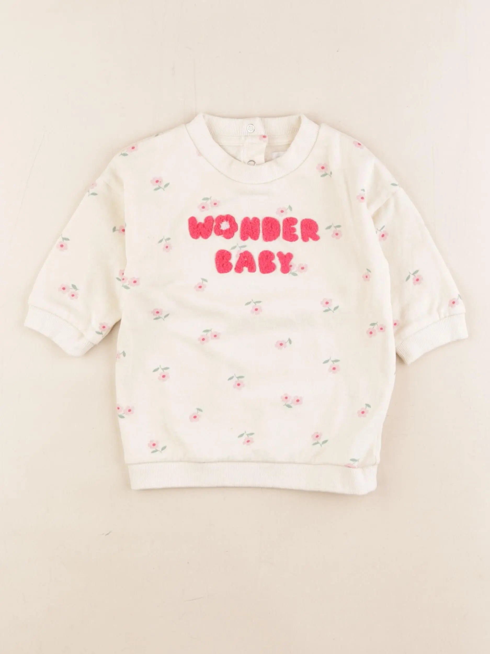 Vertbaudet - robe blanc, rose - 9 mois