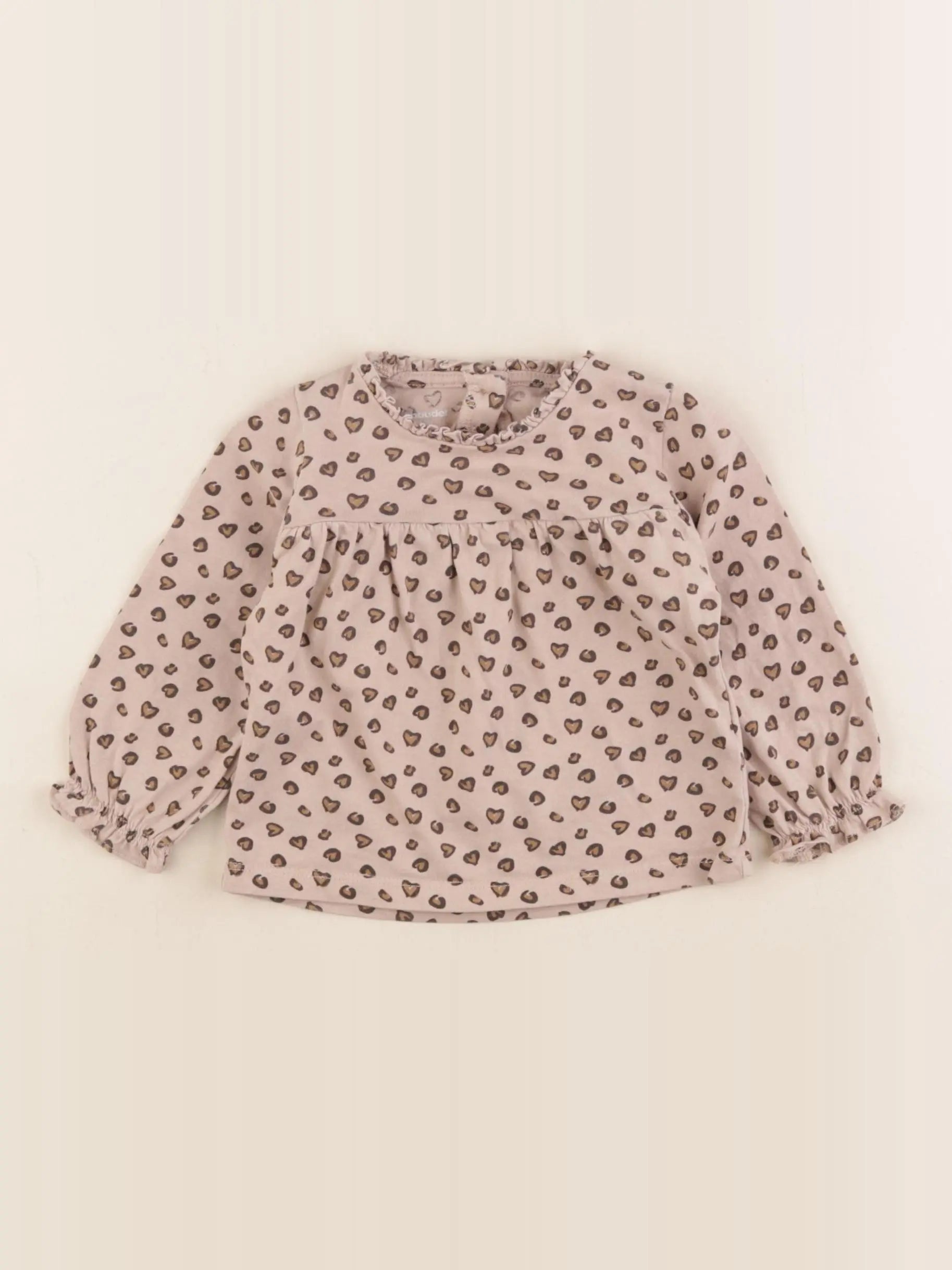 Vertbaudet - tee-shirt marron - 9 mois